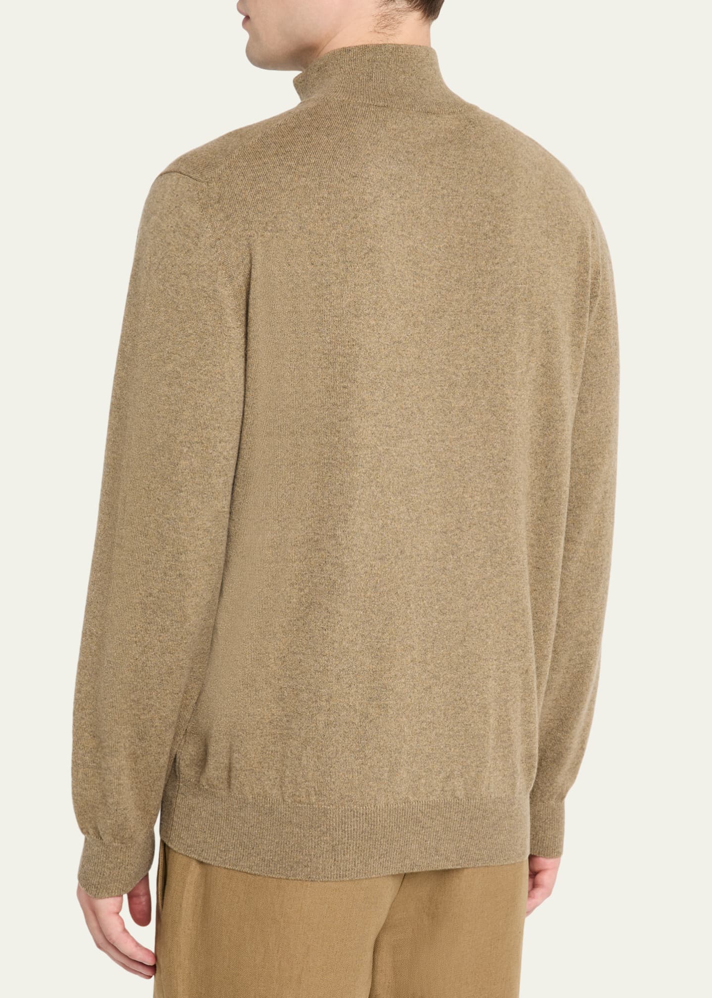 Loro Piana Men's Mezzocollo Baby Cashmere Quarter-Zip Sweater