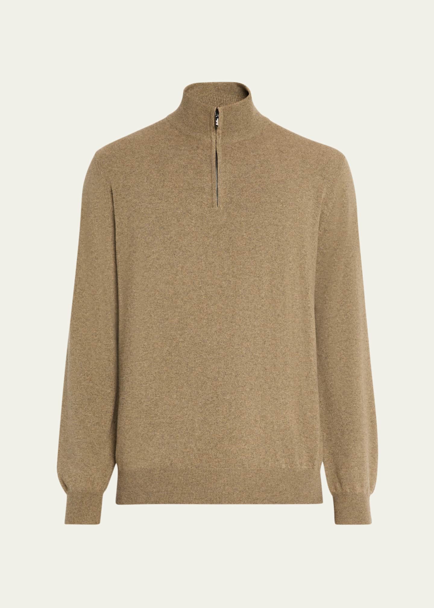 Loro Piana Men's Mezzocollo Baby Cashmere Quarter-Zip Sweater