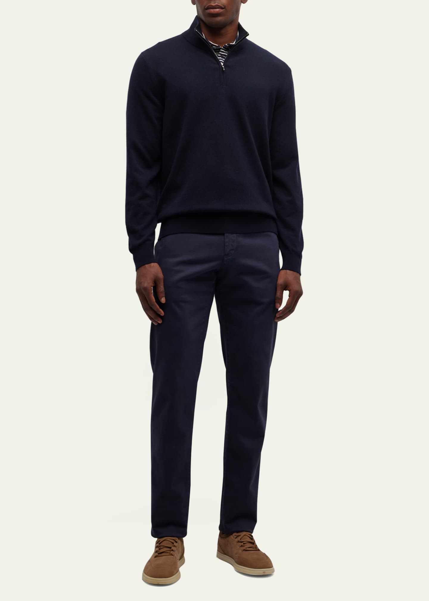 Loro Piana Men's Mezzocollo Baby Cashmere Quarter-Zip Loro Piana Men's Mezzocollo Baby Cashmere Quarter-Zip