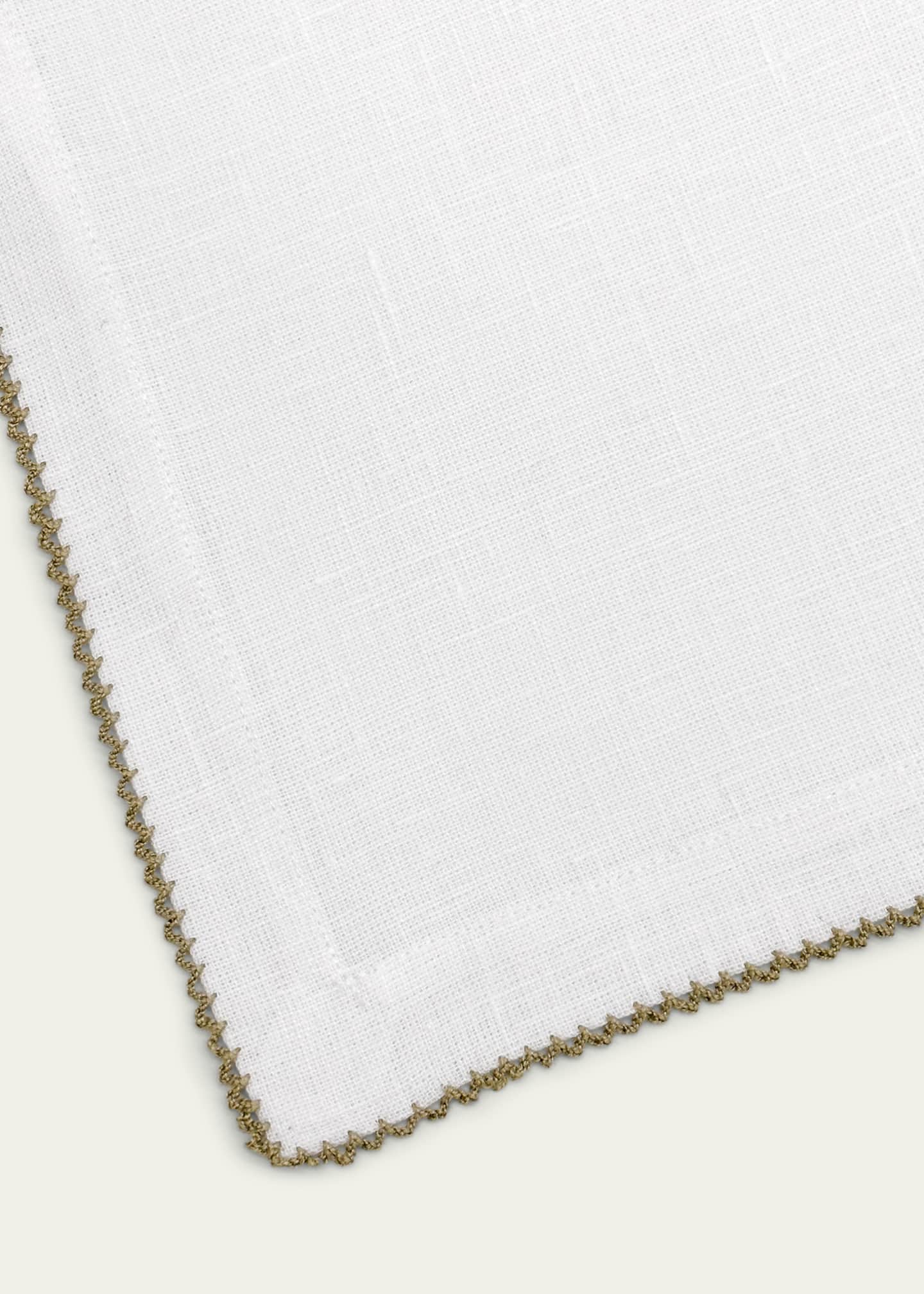 Tina Chen Designs Picot Edge White & Green Napkin Image 2 of 2