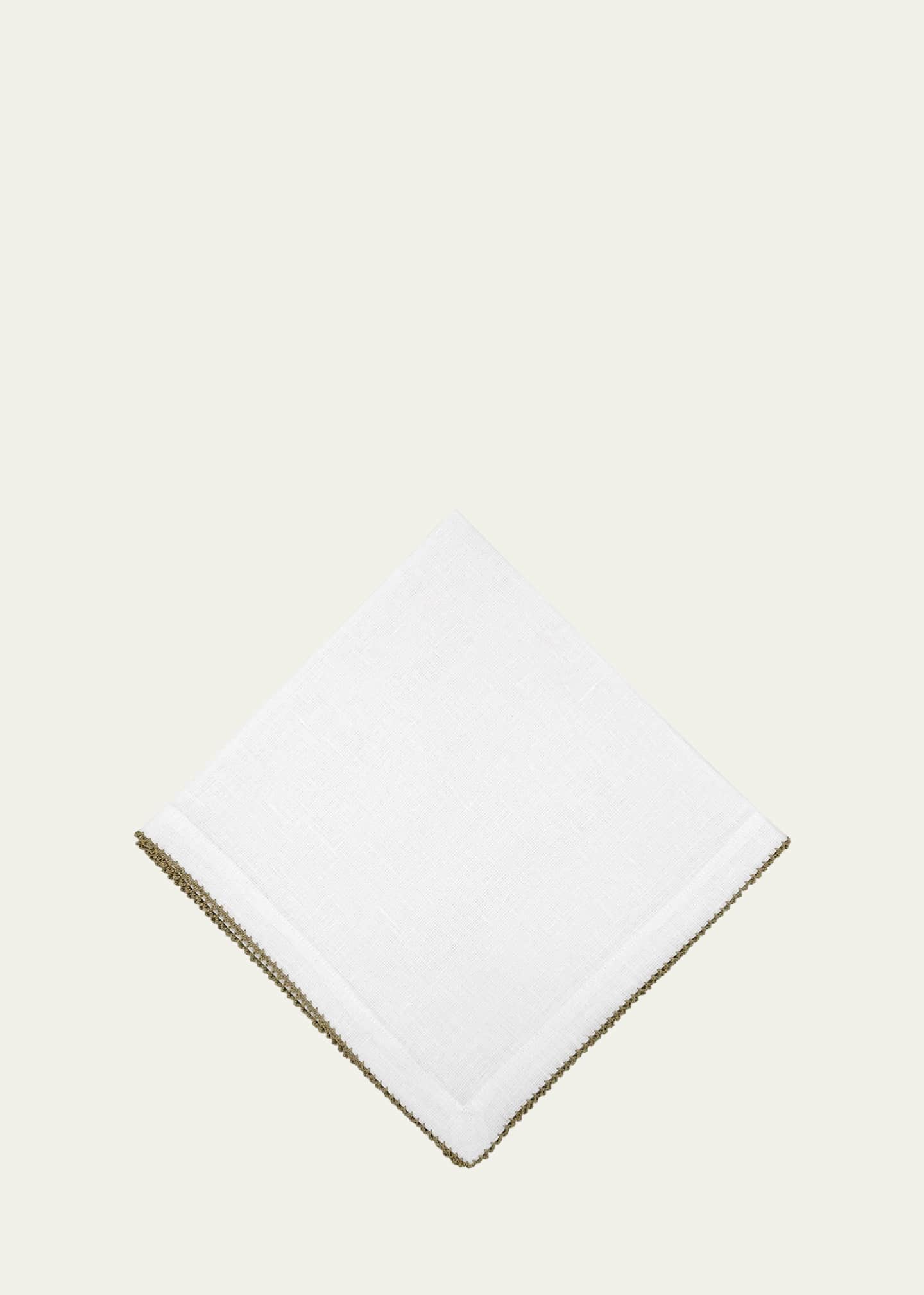 Tina Chen Designs Picot Edge White & Green Napkin Image 1 of 2