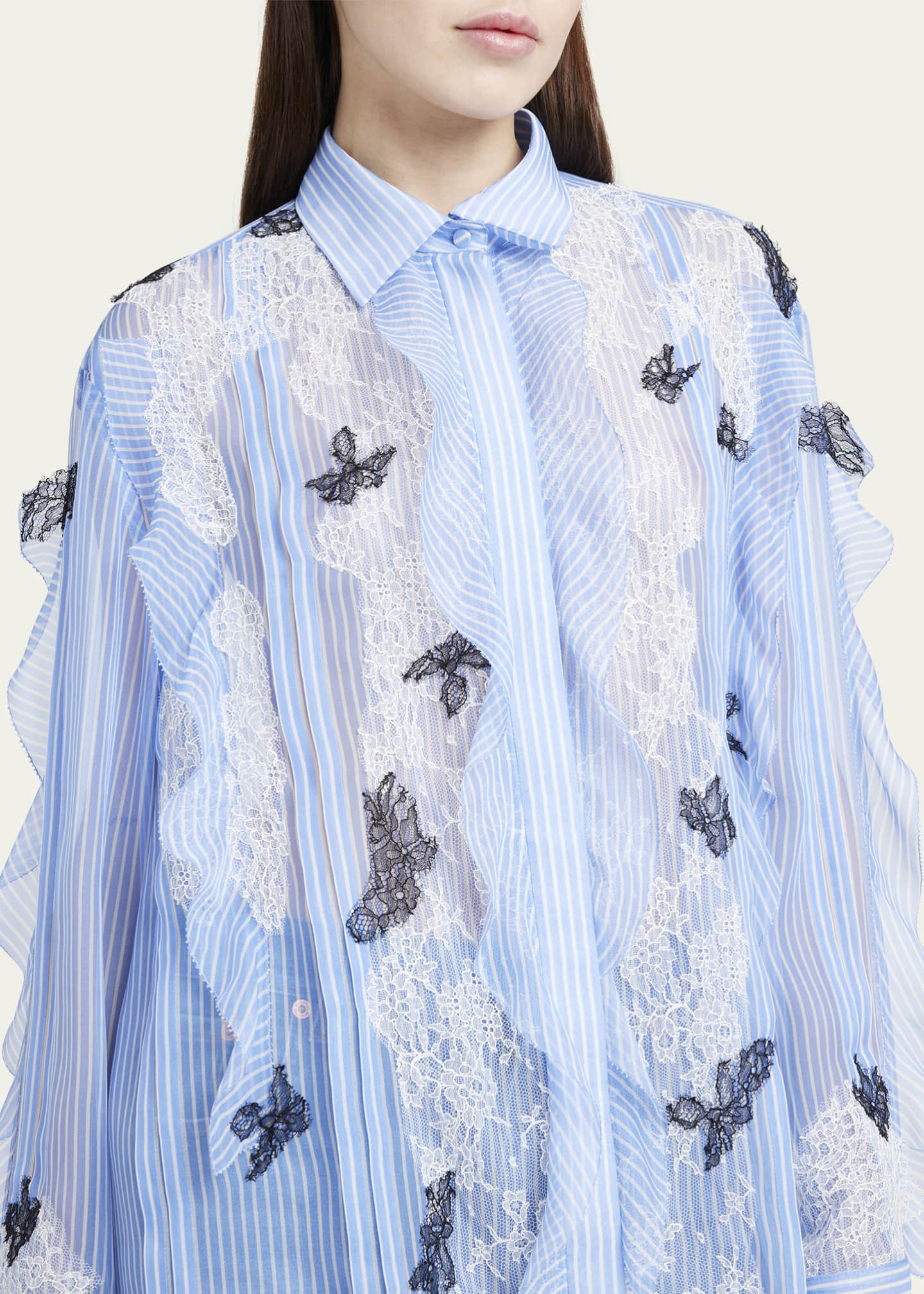LOUIS VUITTON striped monogram pajamas shirt blue white L Genuine