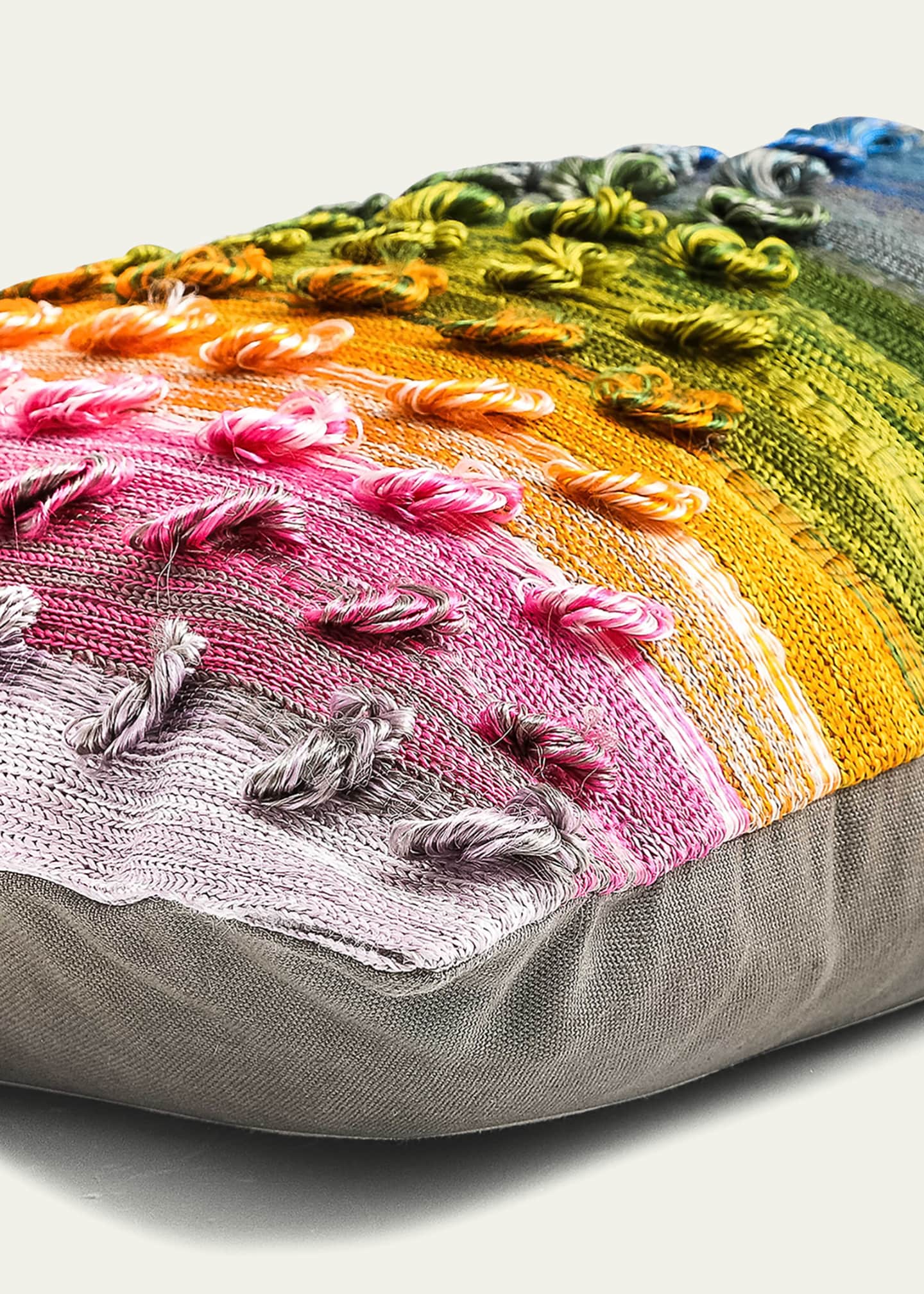 MacKenzie Childs Mosaic Rainbow Long Lumbar Pillow 14