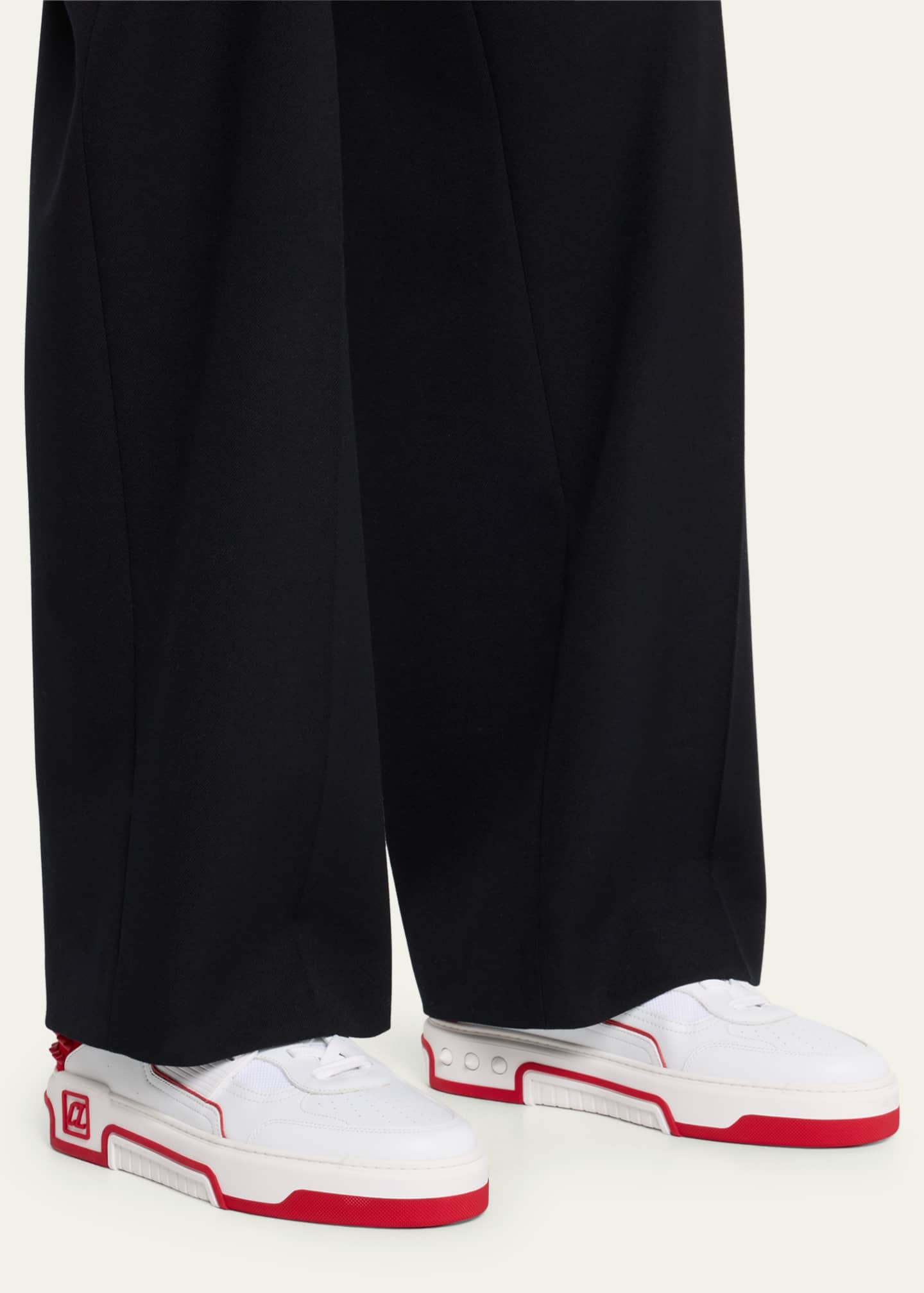 Christian Louboutin Women's Astroloubi Leather Low-top Sneakers - White - Size 8.5
