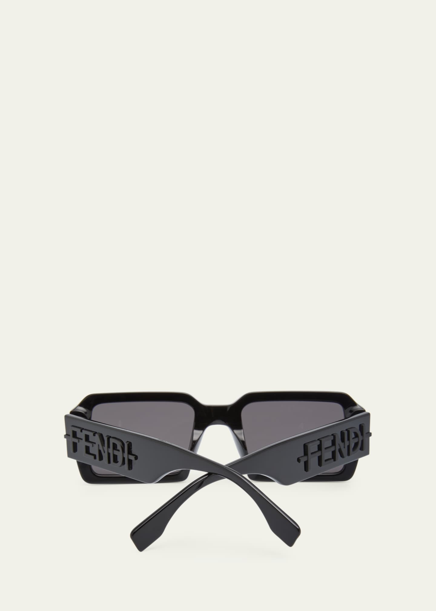 Fendi Men's O'Lock Nylon Rectangle Sunglasses