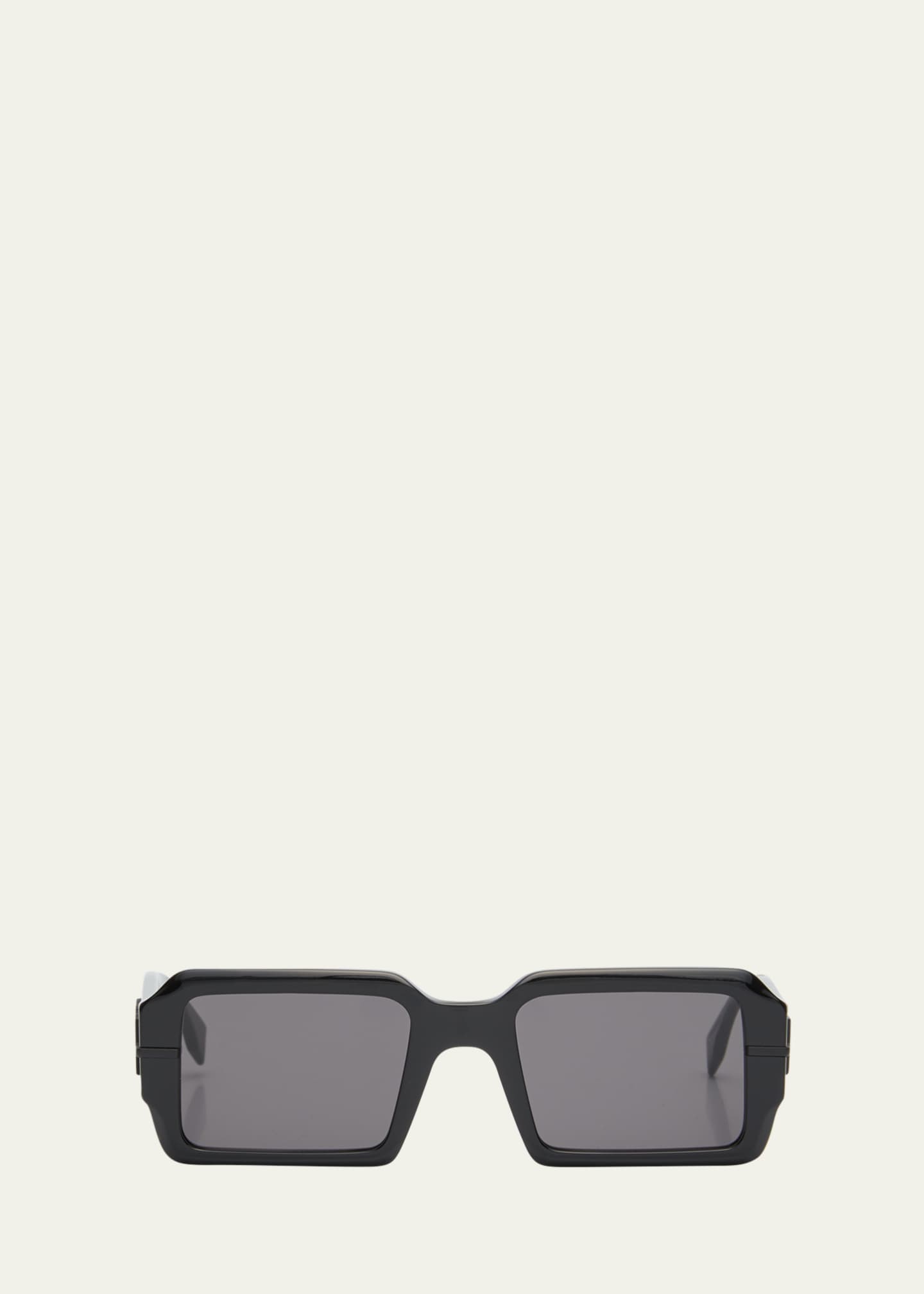 O Lock Rectangular Sunglasses in Black - Fendi