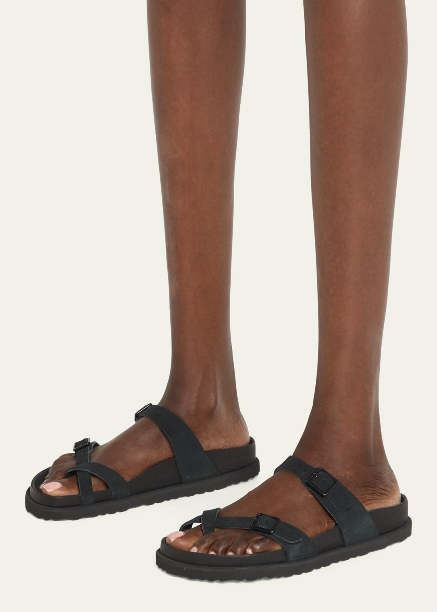 BIRKENSTOCK Mayari Suede Dual Buckle Slide Sandals