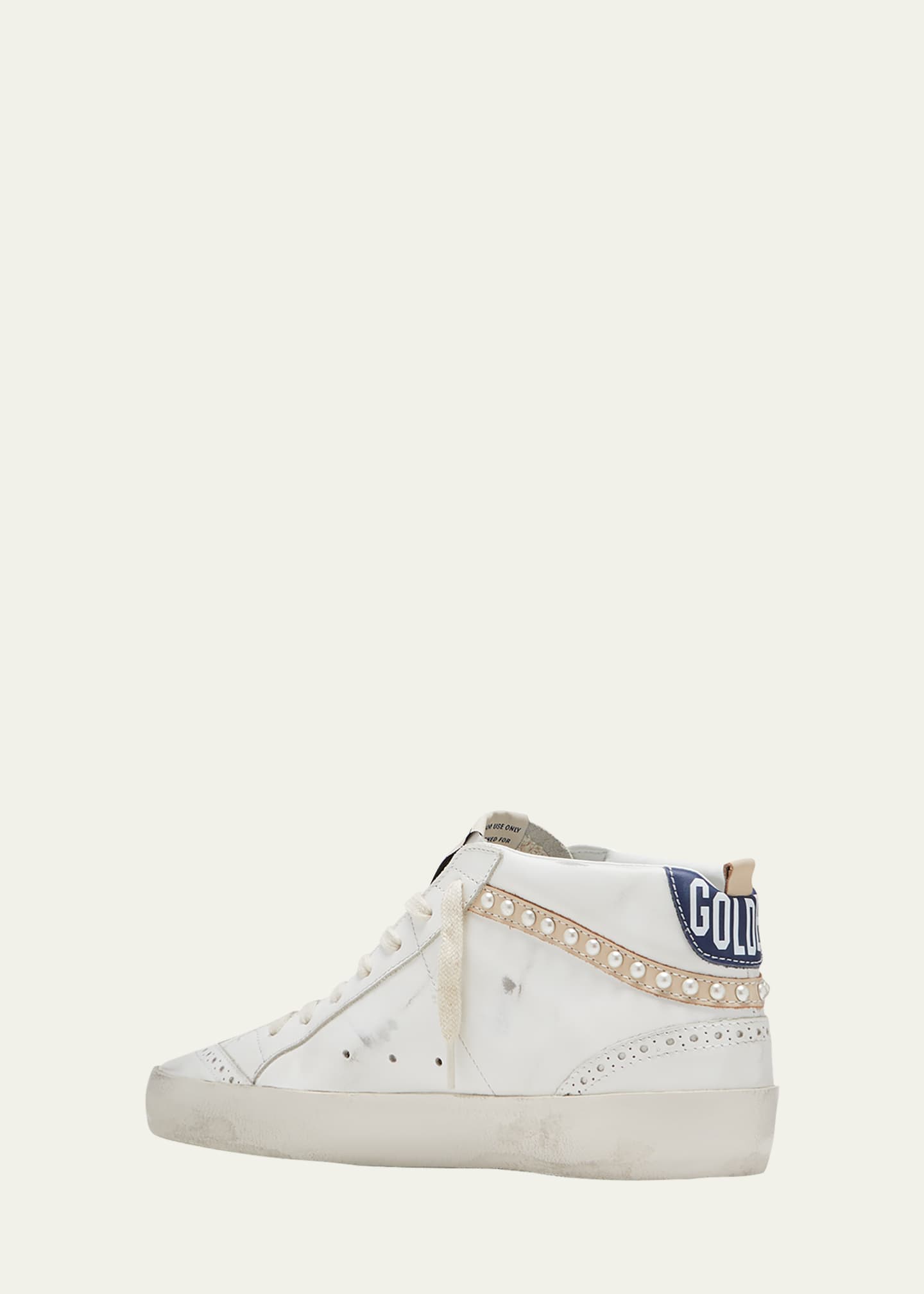 Golden Goose Mid Star Denim Wing-Tip Sneakers Image 4 of 5
