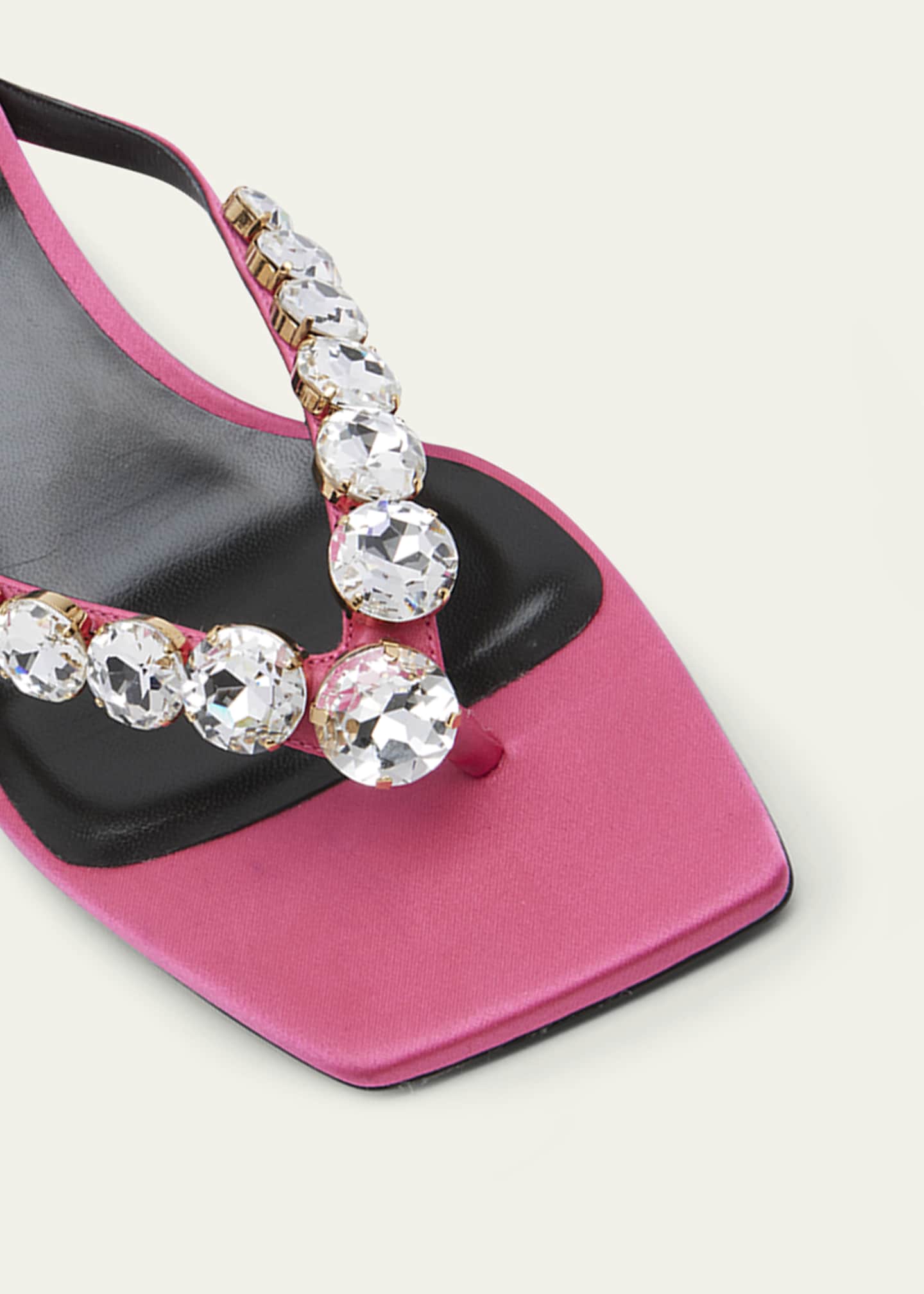 Versace 45mm Kitten Heel Crystal Thong Sandals