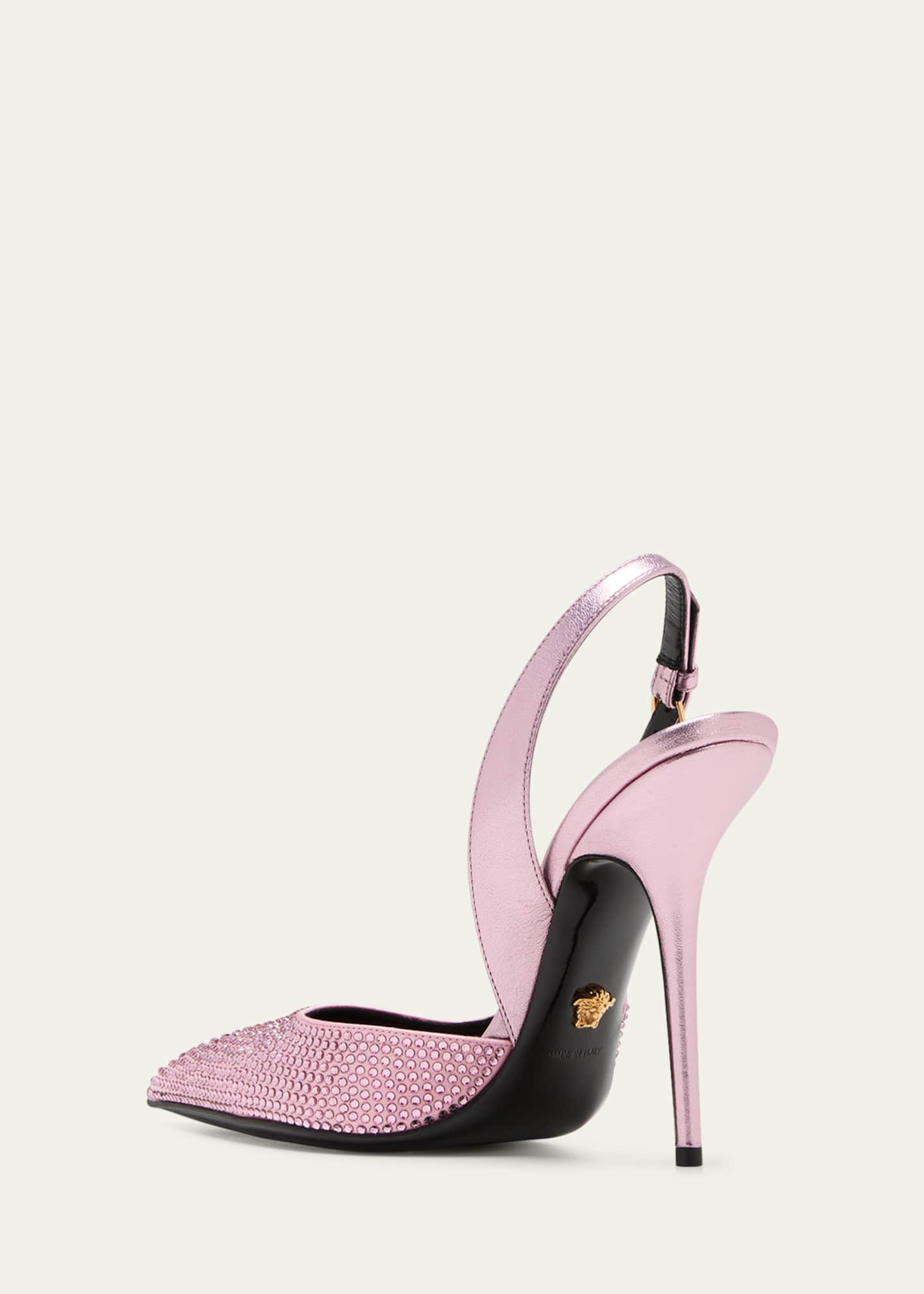 Versace Safety Pin Embellished Slingback Pumps Image 4 of 7