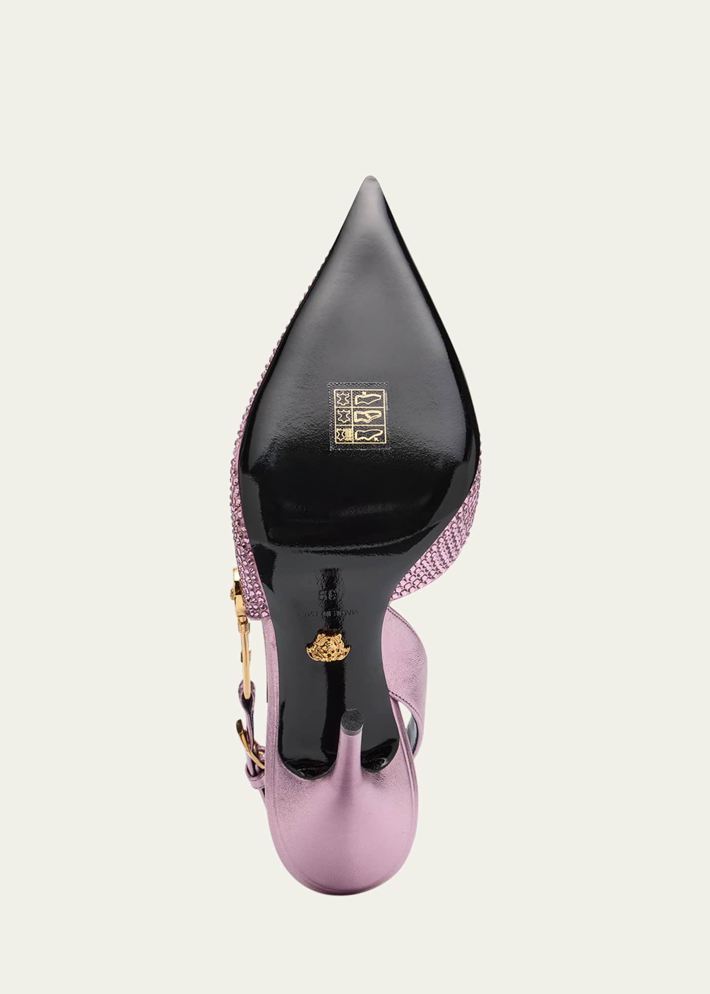 Versace Safety Pin Embellished Slingback Pumps Image 6 of 7