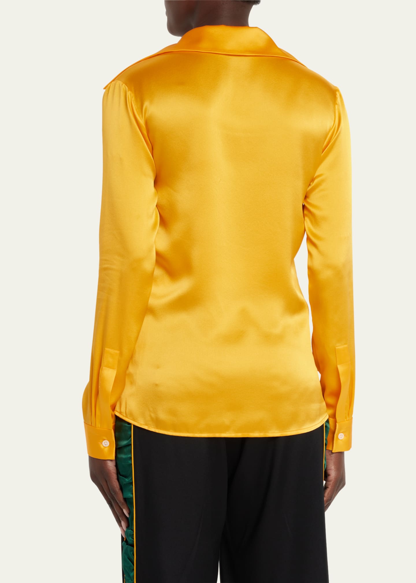 anOnlyChild Satin Button Down Shirt Bergdorf Goodman