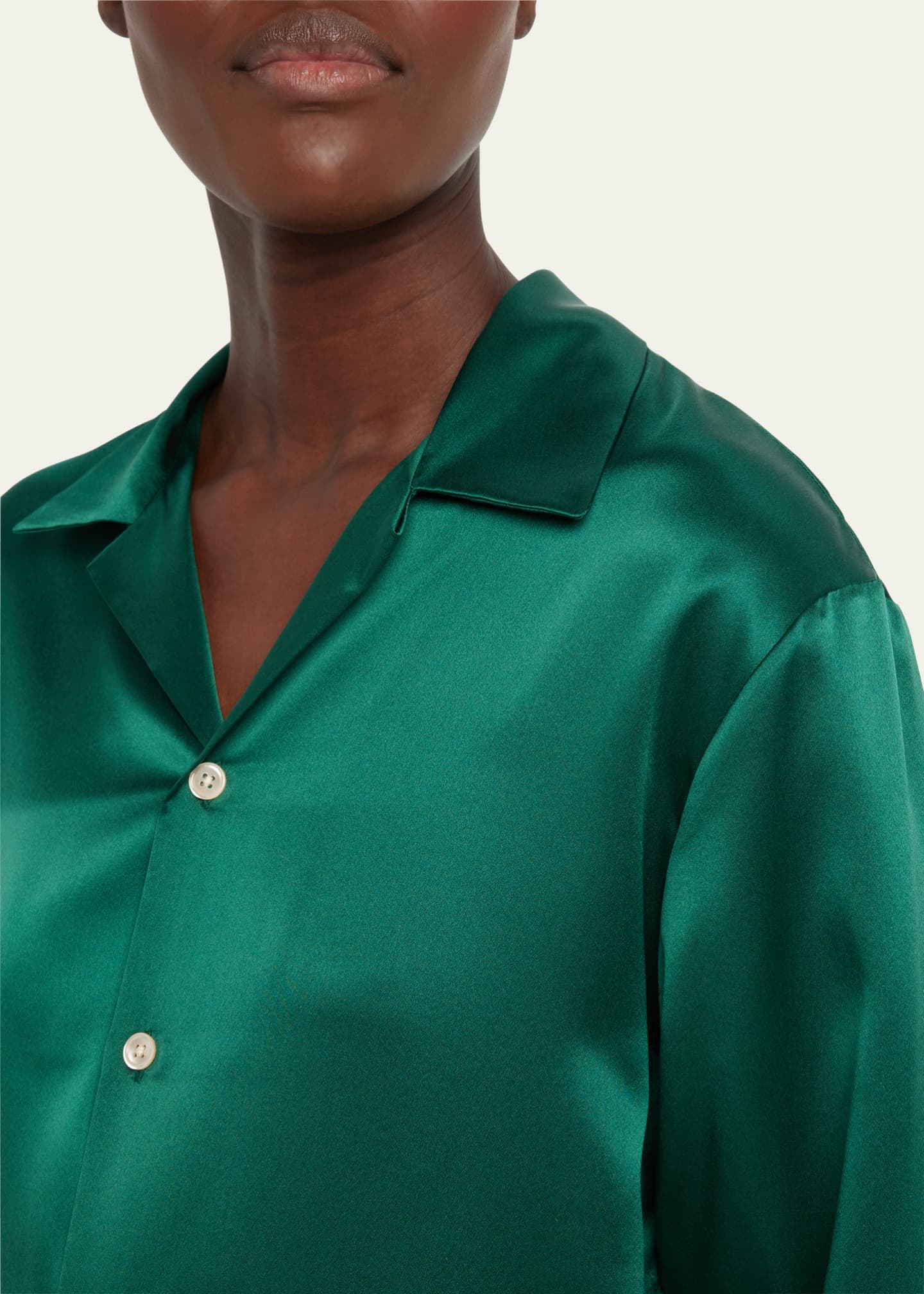 anOnlyChild Satin Button Down Shirt Bergdorf Goodman