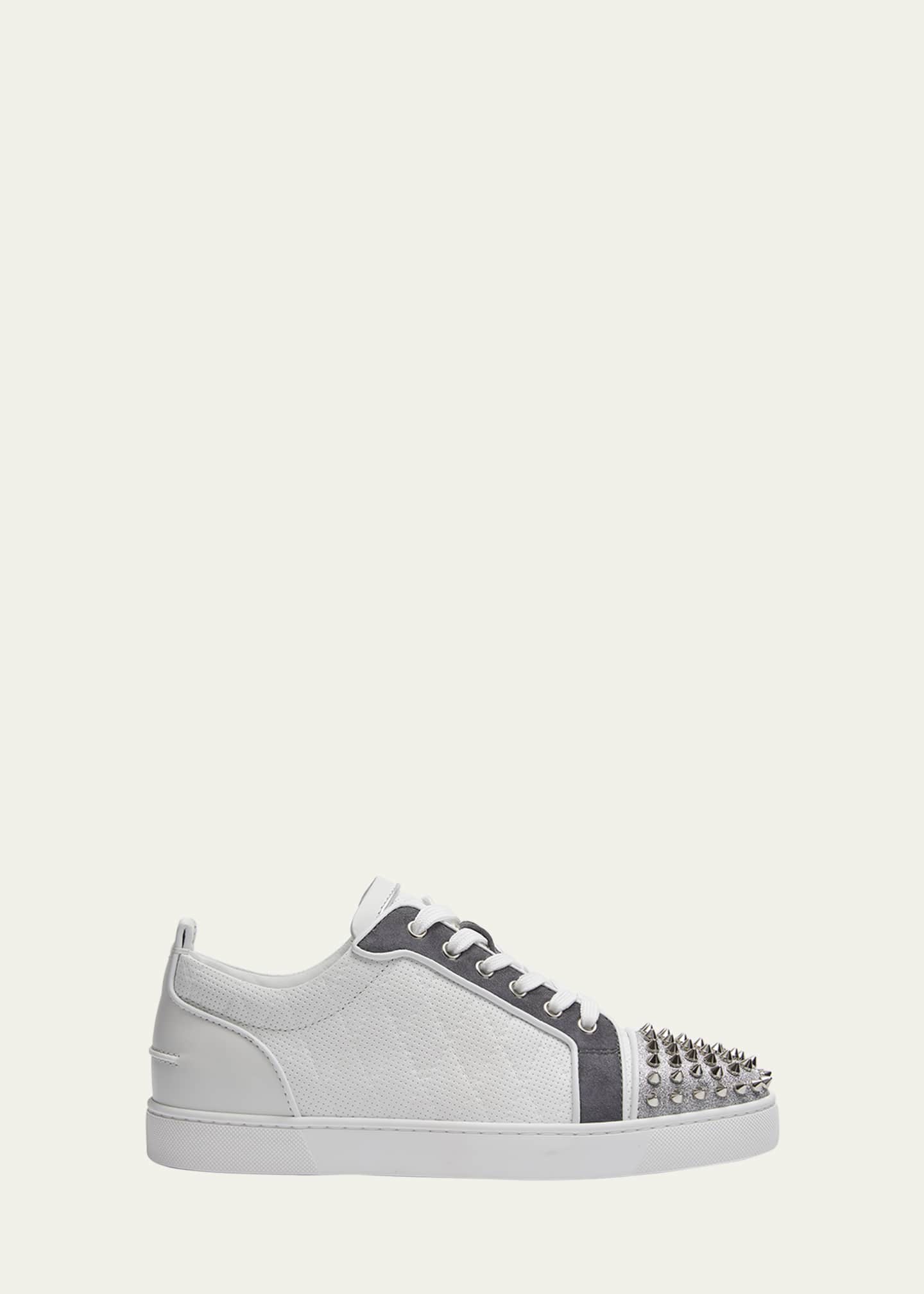 Christian Louboutin Men's Louis Junior Spikes Leather Sneakers
