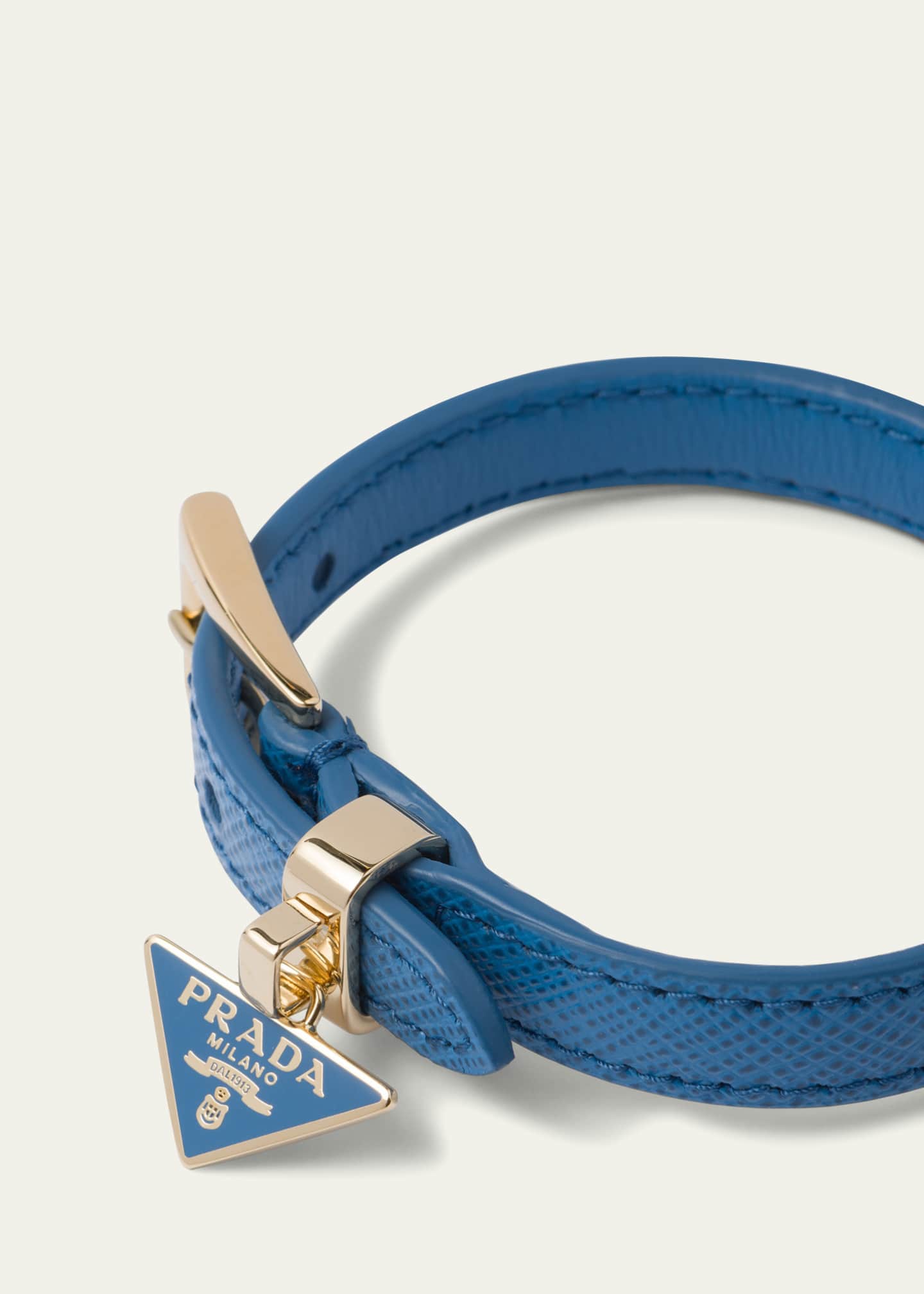 Prada Triangle Leather Buckle Bracelet Bergdorf Goodman