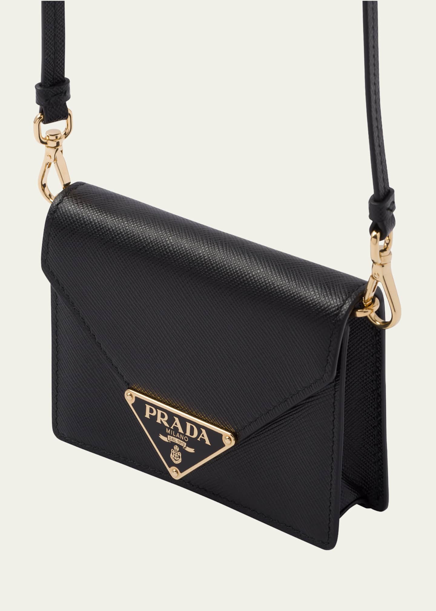 Prada saffiano leather card holder top