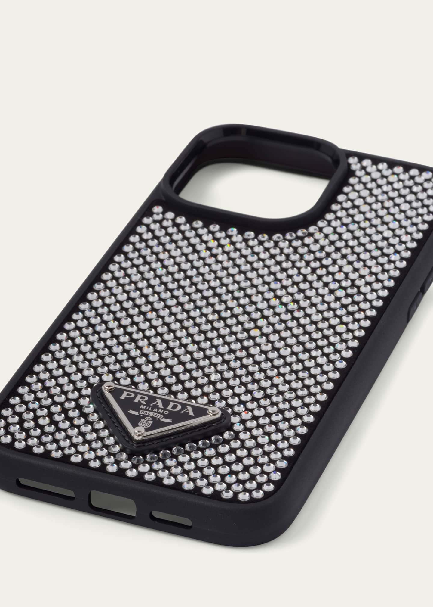 Prada Triangle Logo Crystal Phone Case, iPhone 14 PRO MAX