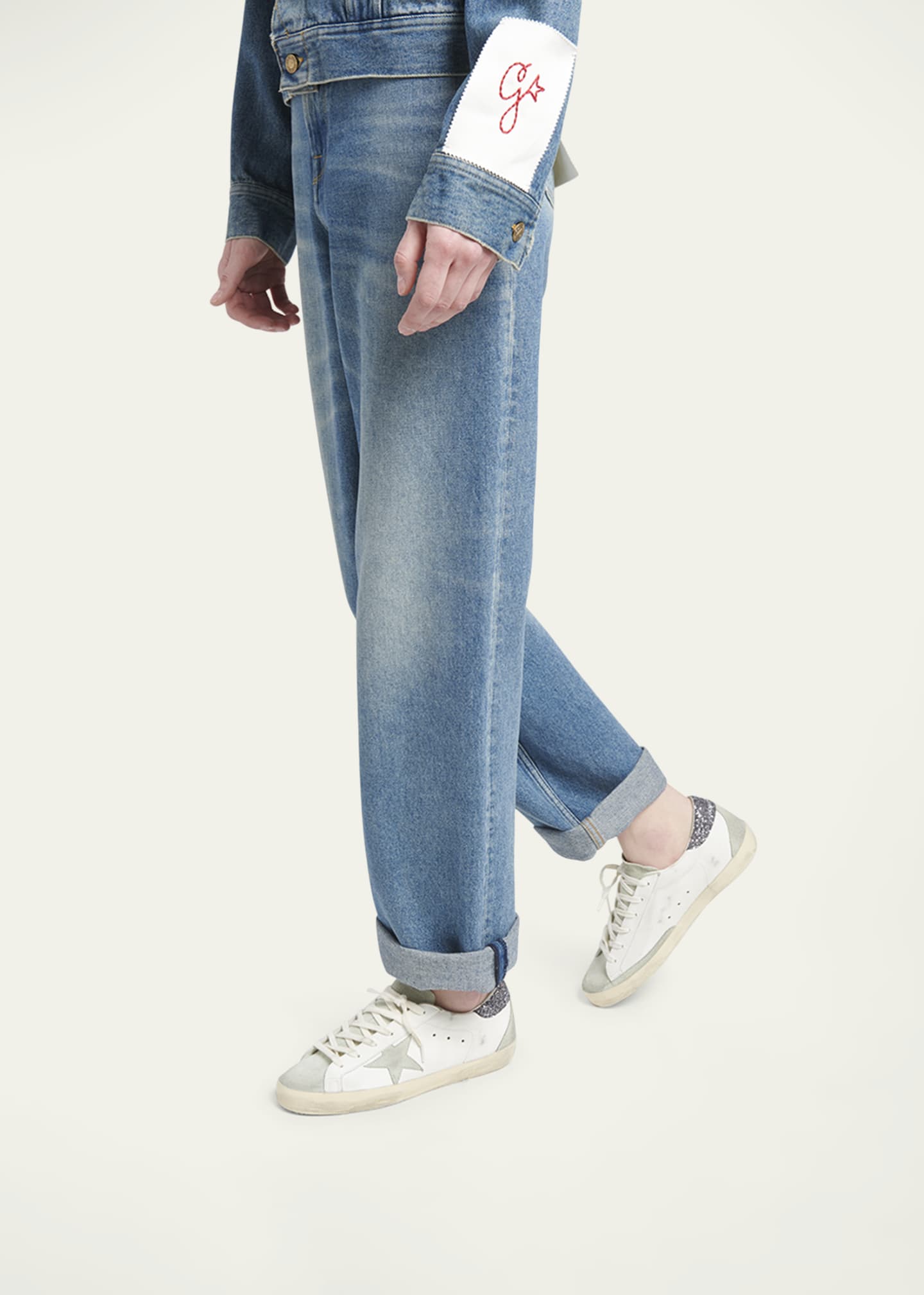 Golden Goose Superstar Mixed Leather Low-Top Sneakers Image 2 of 3