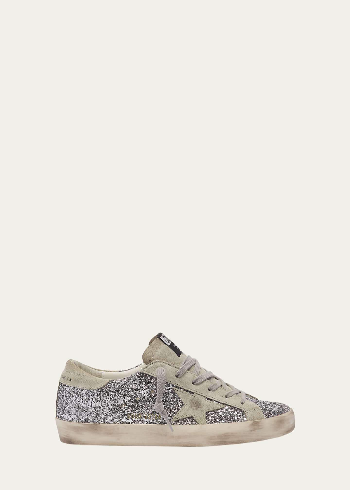Golden Goose Superstar Suede Glitter Low-Top Sneakers Image 1 of 2