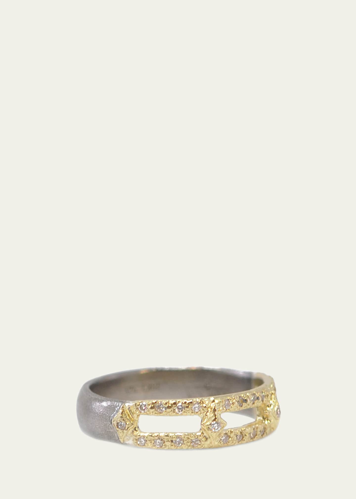Armenta 18K Yellow Gold and Sterling Silver Ring with White Diamonds Image 3 of 4