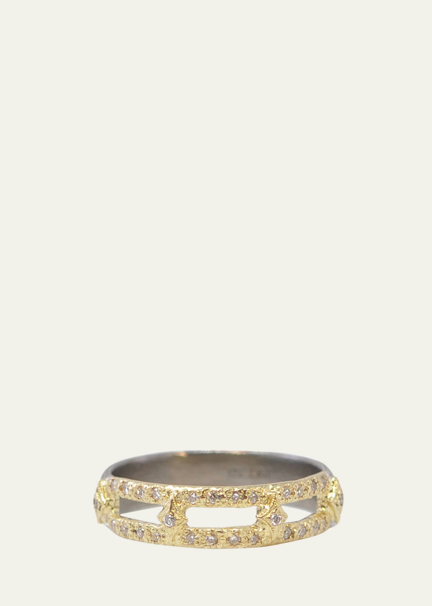 Armenta 18K Yellow Gold and Sterling Silver Ring with White Diamonds Image 1 of 4