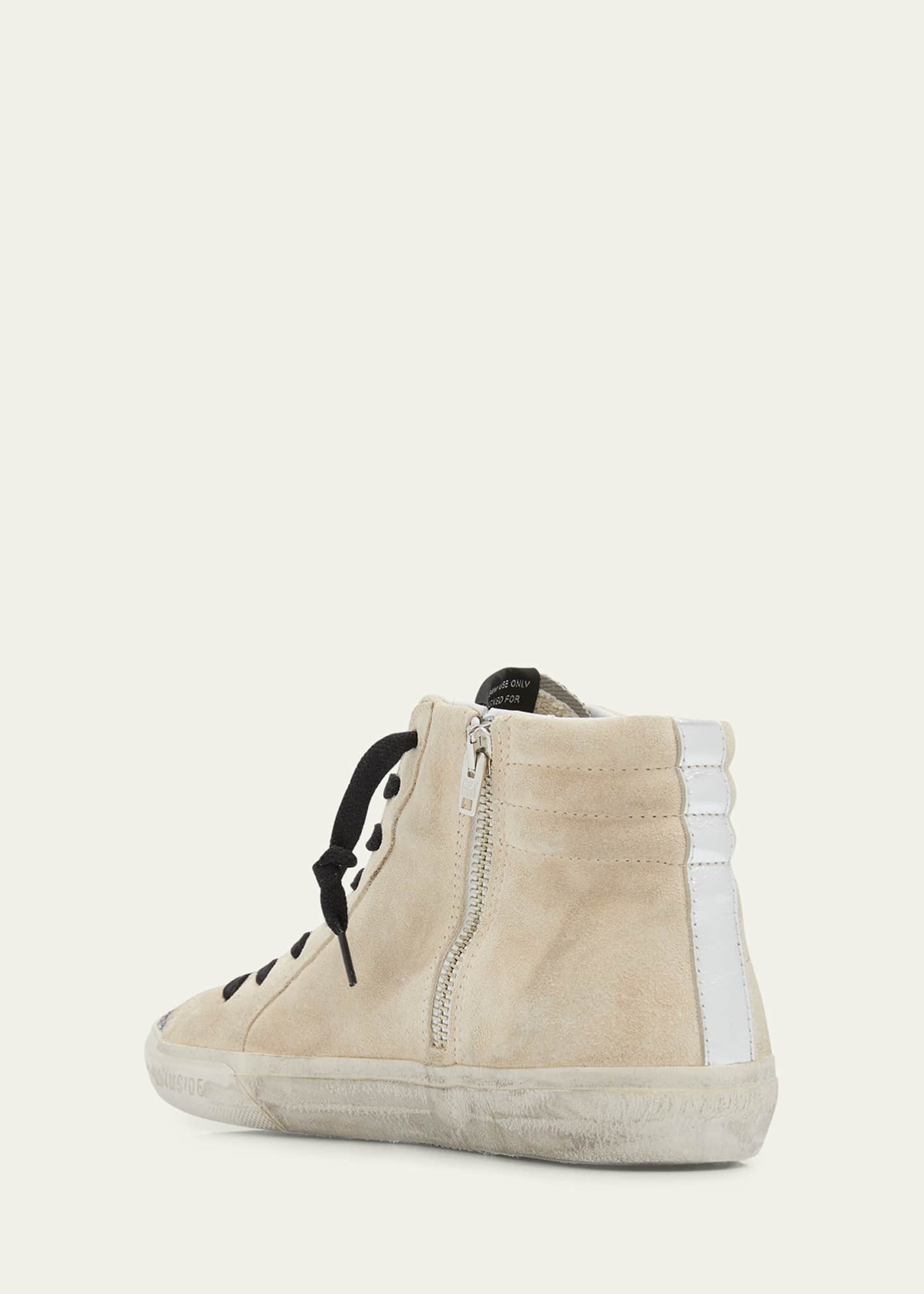 Golden Goose Slide Mid-Top Glitter Suede Sneakers Image 3 of 4