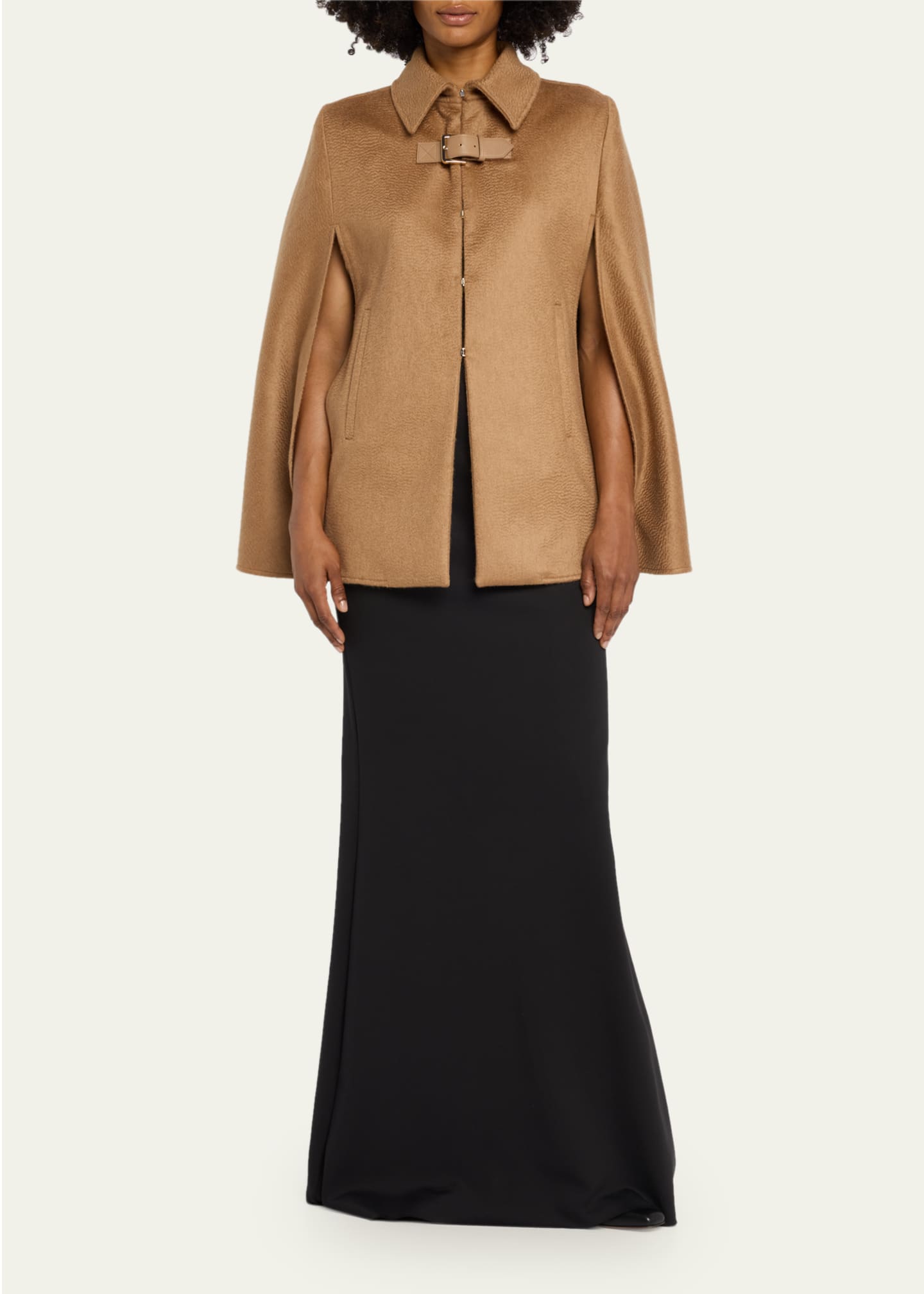 【関税＆送料込み】Max Mara Cashmere Cape Max Mara Obliqua Structured Cashmere-Blend Cape - Bergdorf