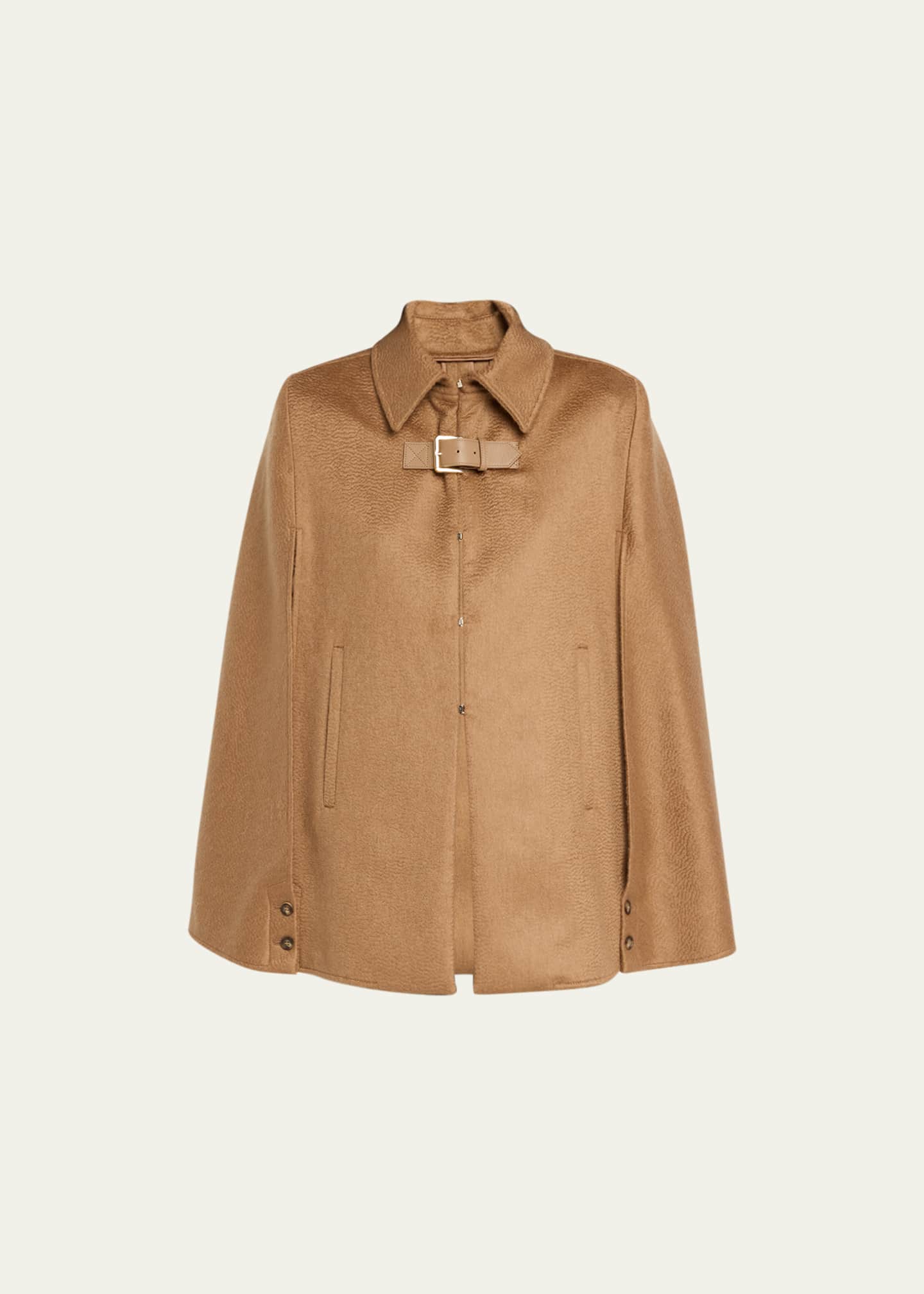 Max Mara Obliqua Structured Cashmere-Blend Cape Image 1 of 5