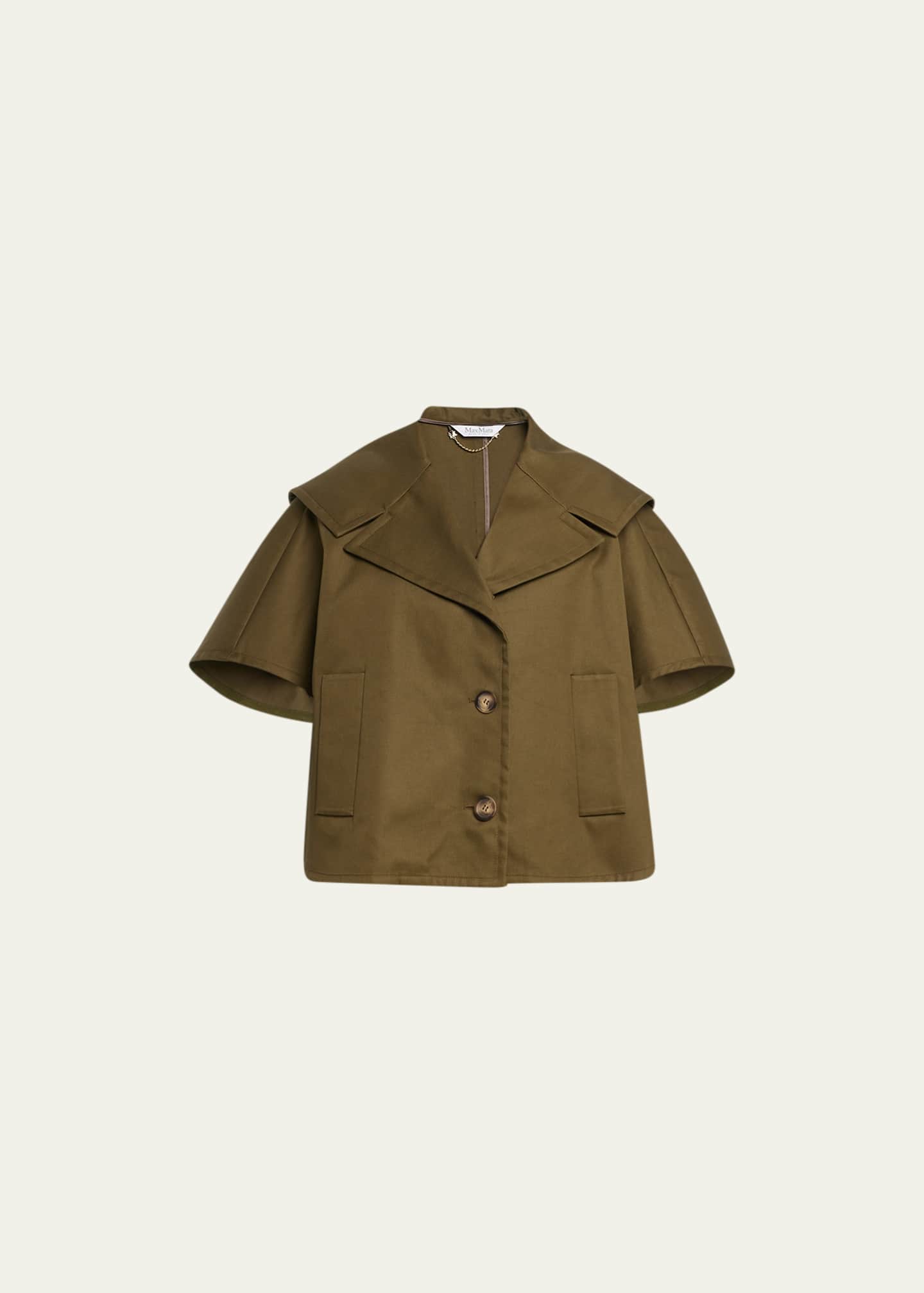 【関税&送料込】Max Mara Cotton Gabardine Sigfrid Cape Max Mara Cotton Gabardine Wrap Cape New With Tags Beige