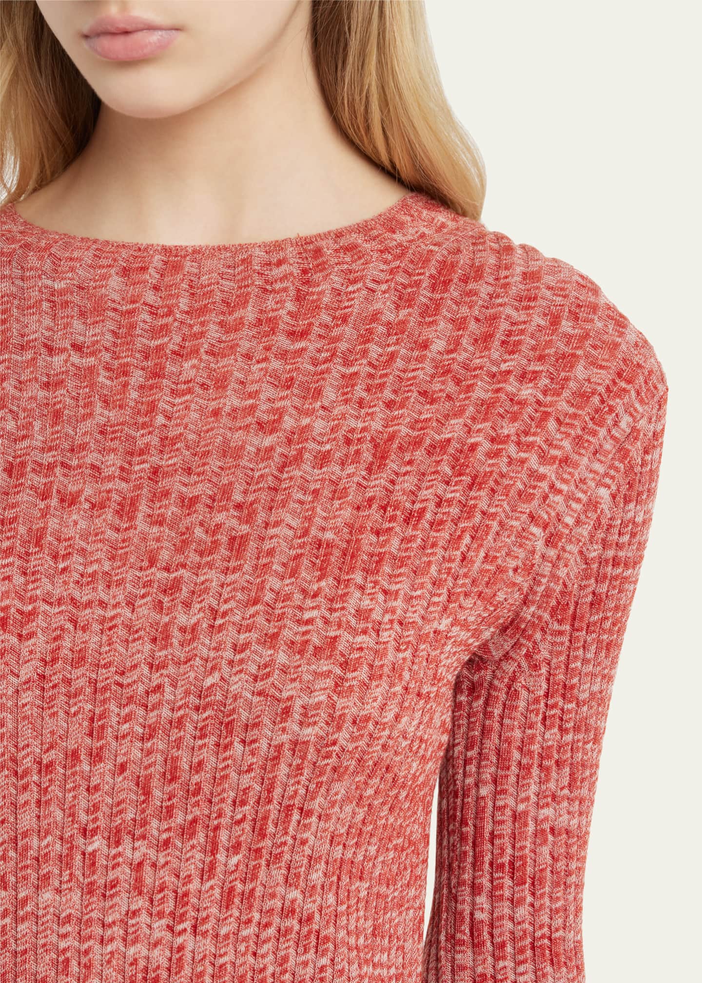 Vince Marled Knit Ribbed MockNeck Sweater Bergdorf Goodman