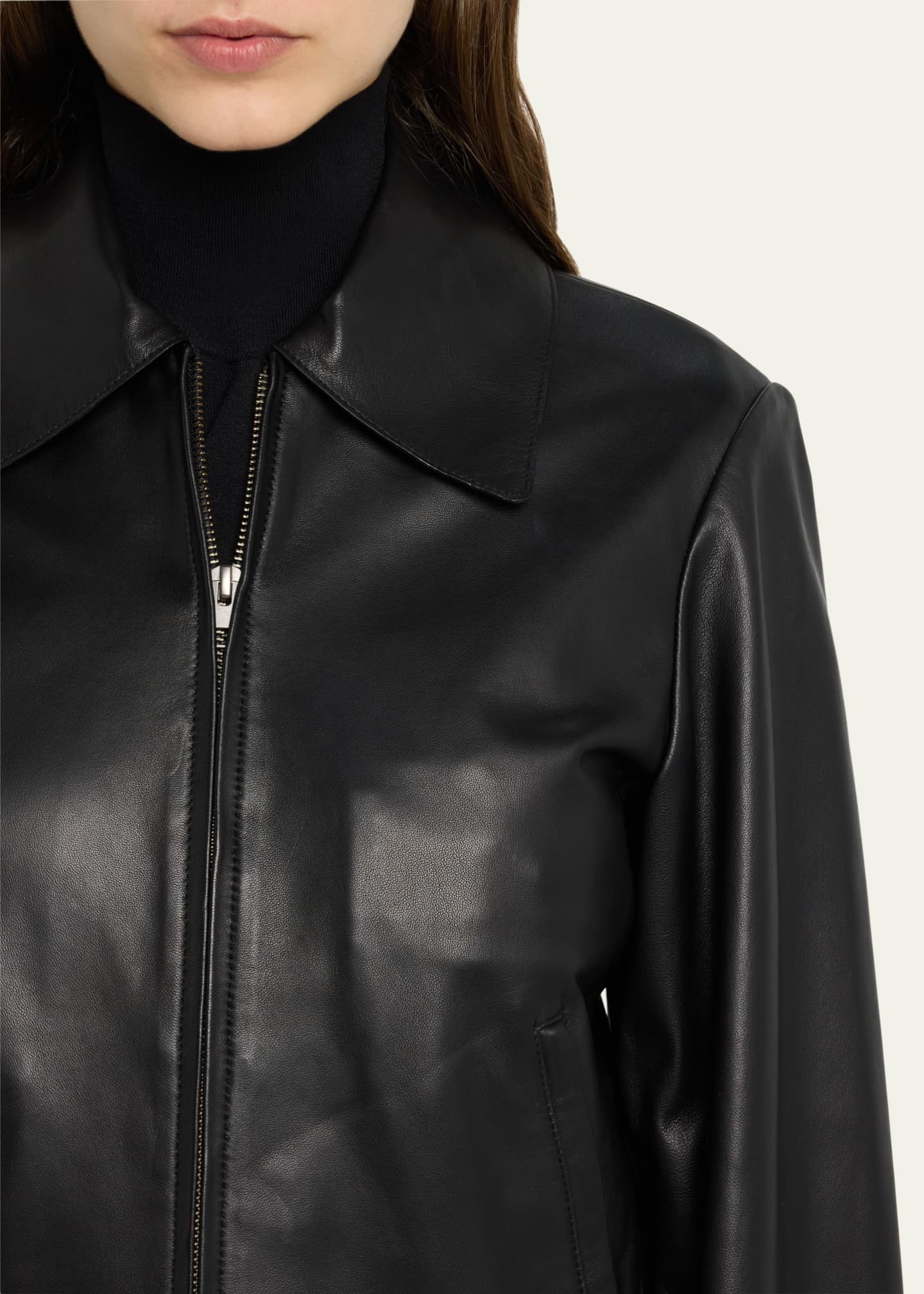 Vince ZipFront Leather Jacket Bergdorf Goodman