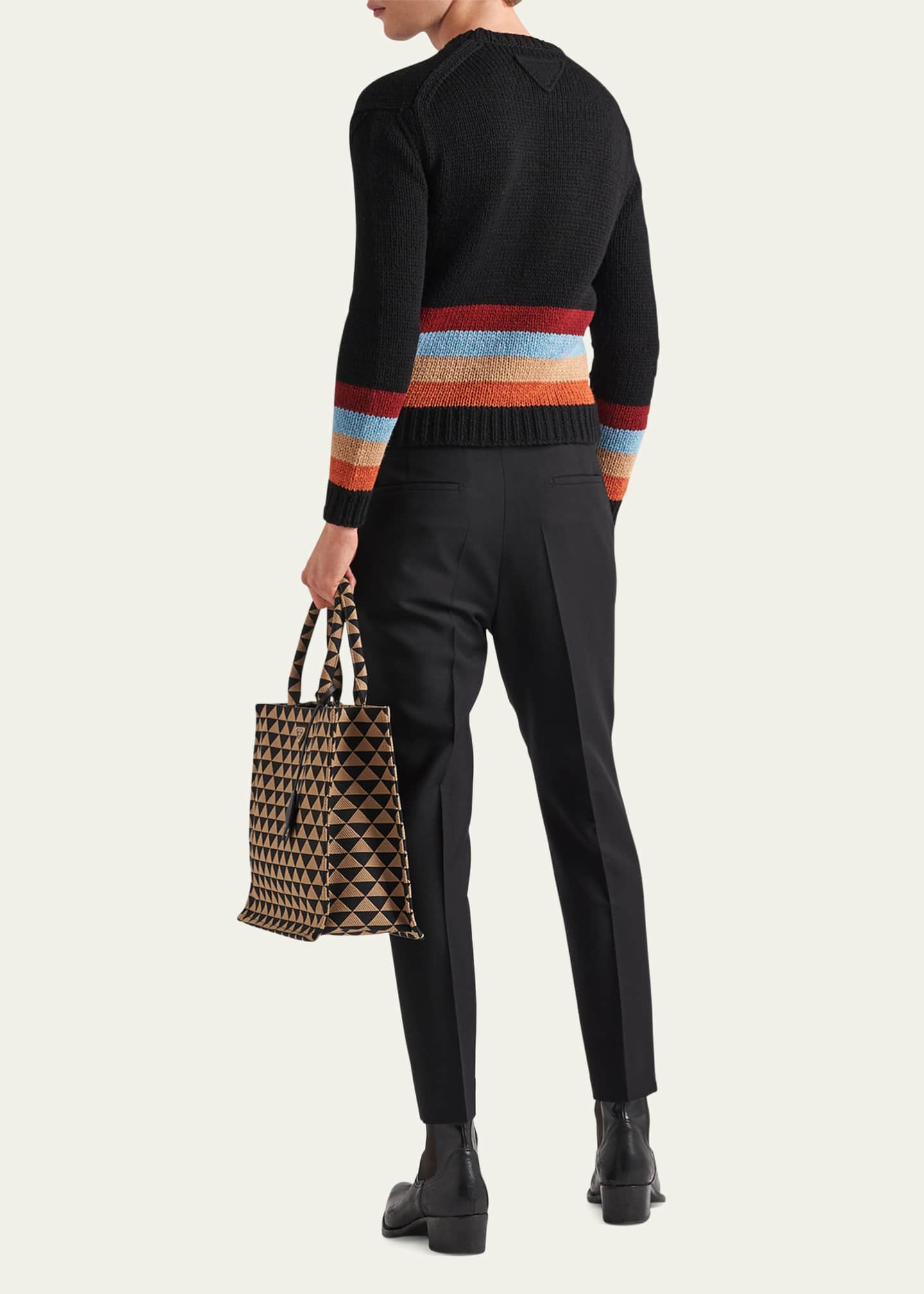 Prada Men's Solid Twill Pants Image 3 of 4