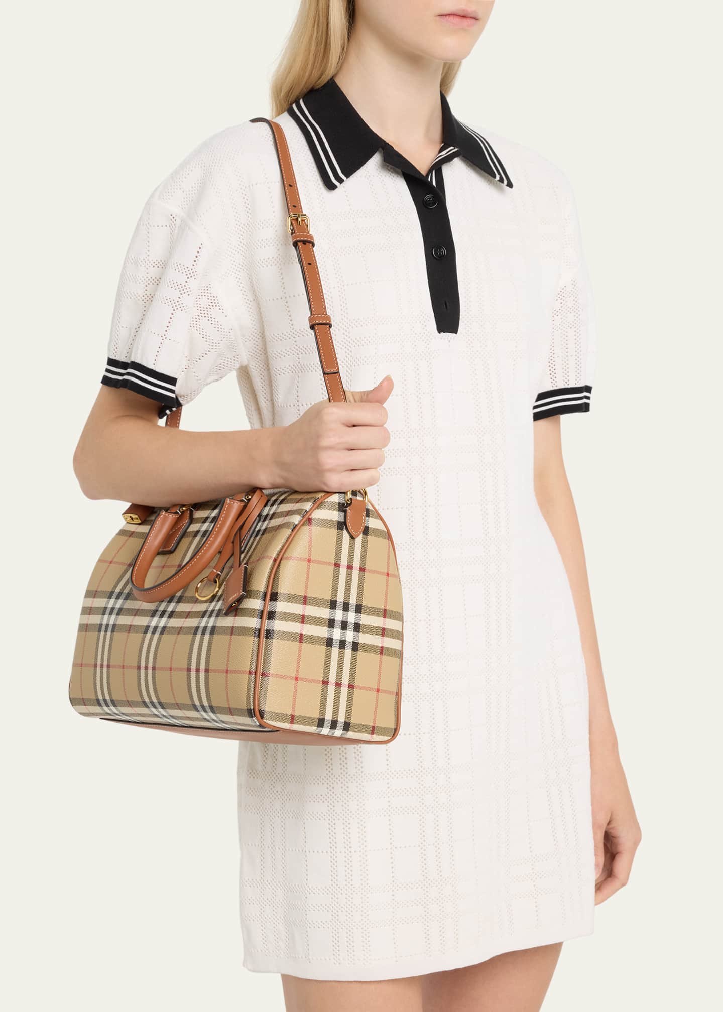 Burberry check shoulder bag discount