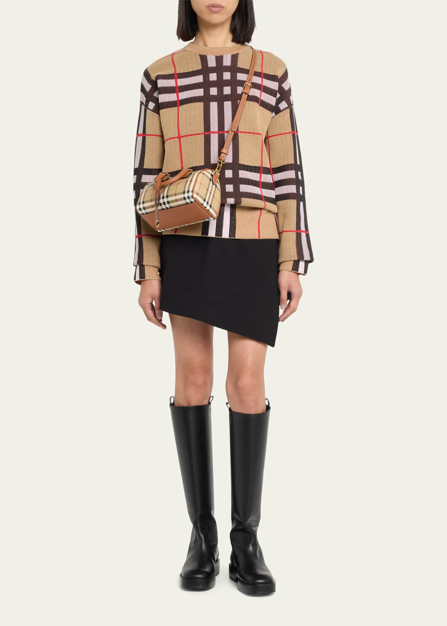 Burberry check bowling bag shop