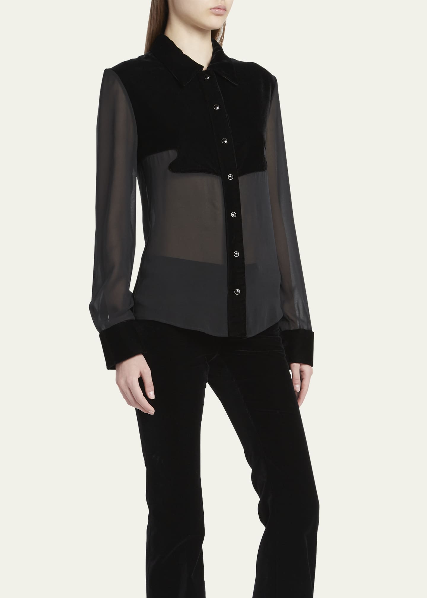 Sheer tuxedo new arrivals blouse