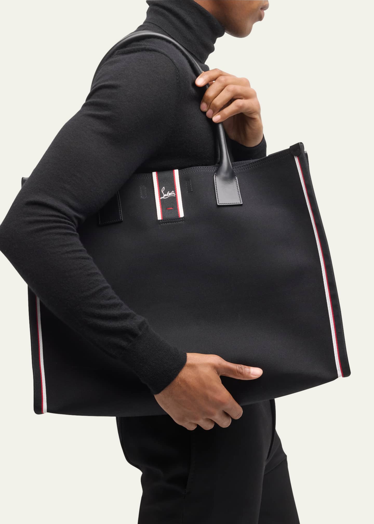Christian Louboutin Men's Nastroloubi FAV XL Canvas Tote Bag Image 5 of 6