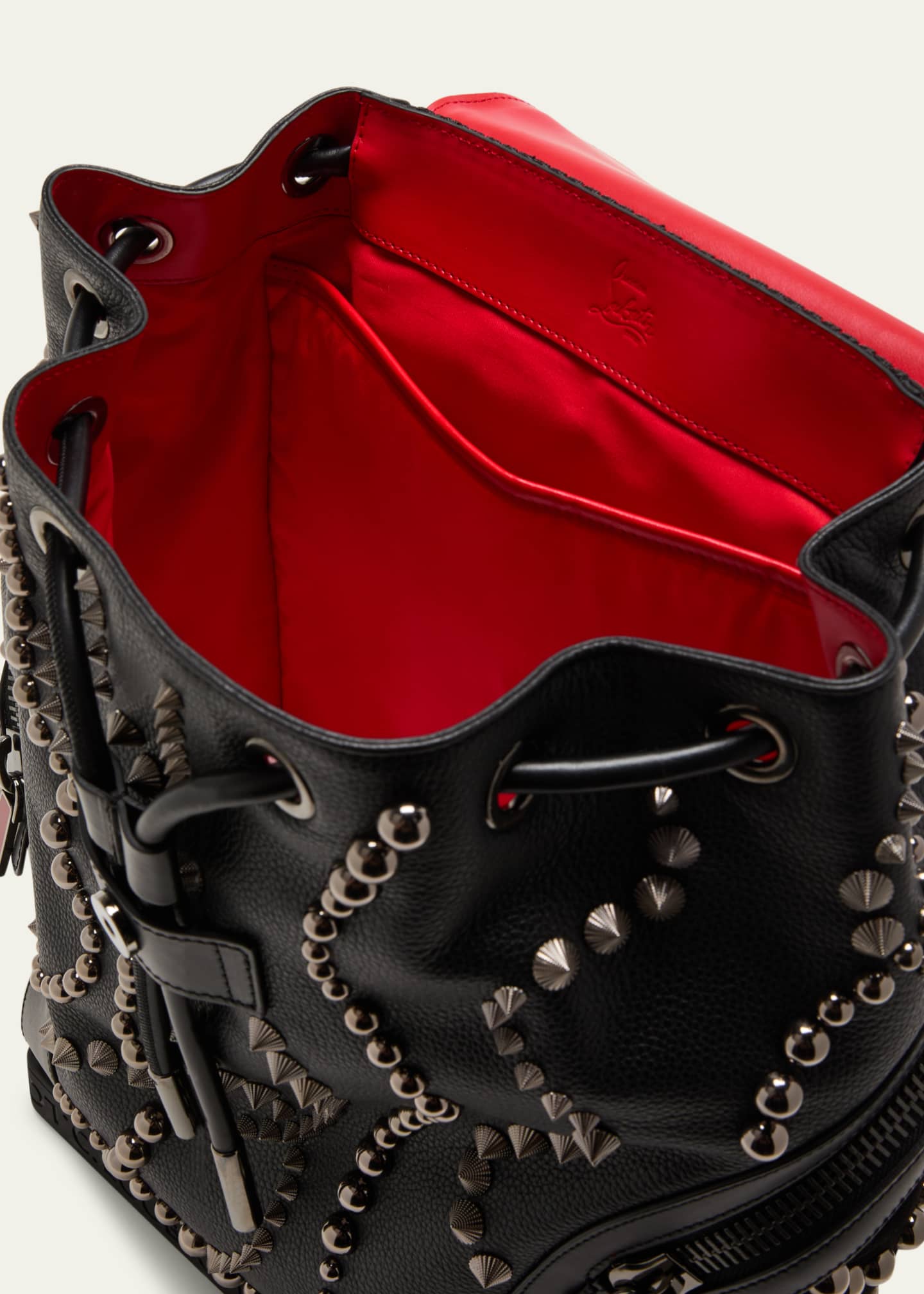 Christian Louboutin Black/Red 'Explorafunk' Studded Leather
