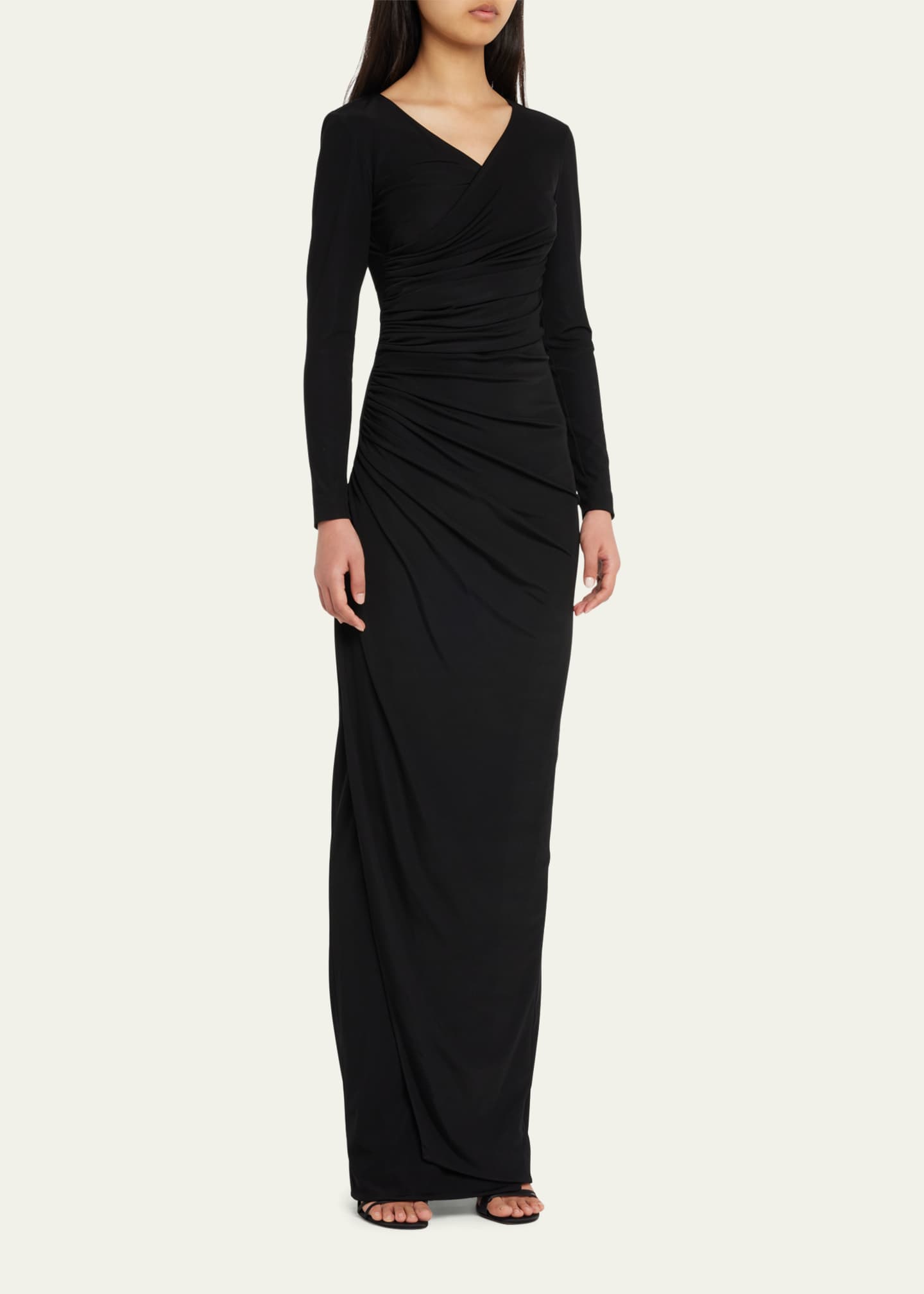 Bello Ruched Jersey Column Gown