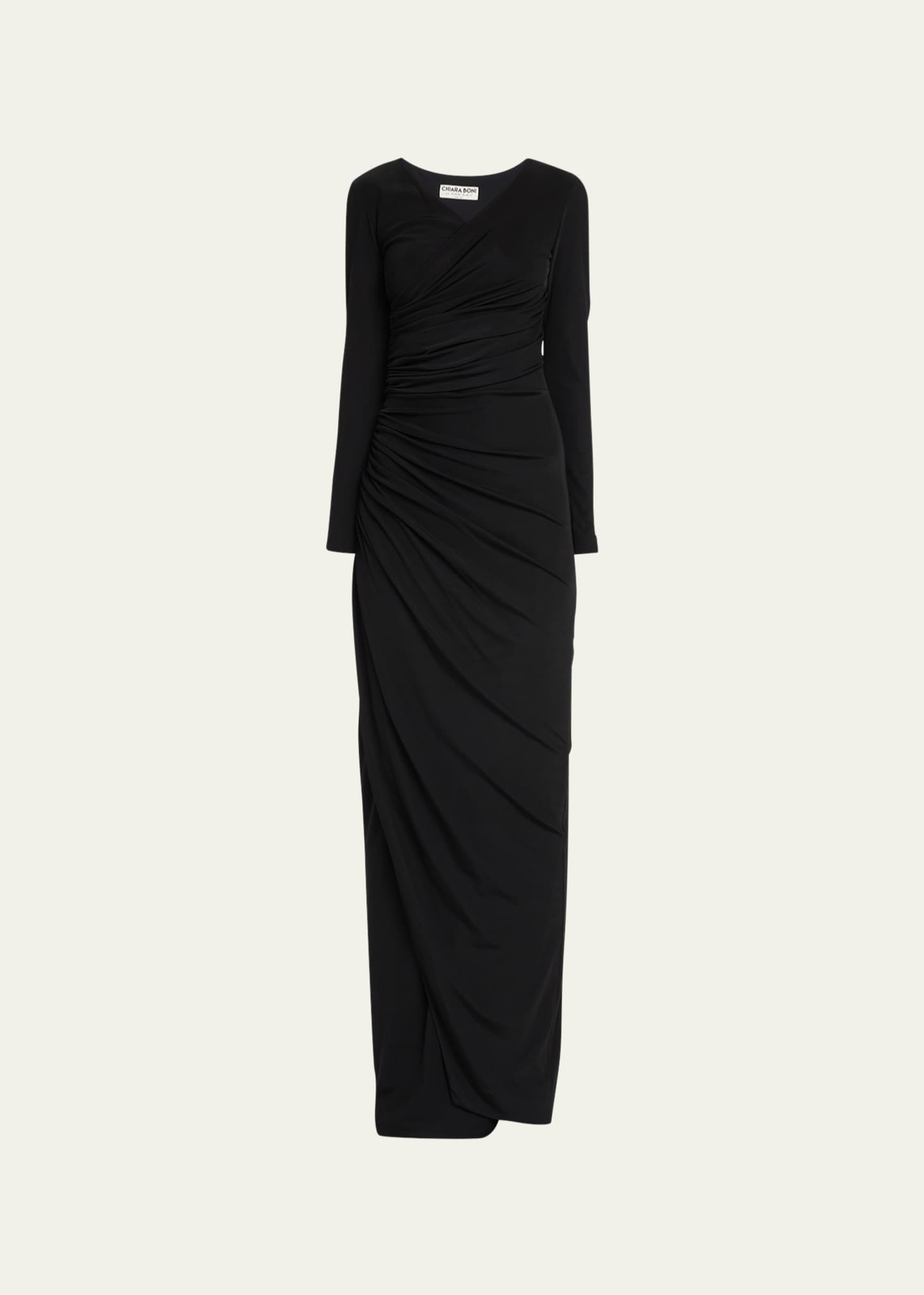 Chiara Boni La Petite Robe Bello Ruched Jersey Column Gown