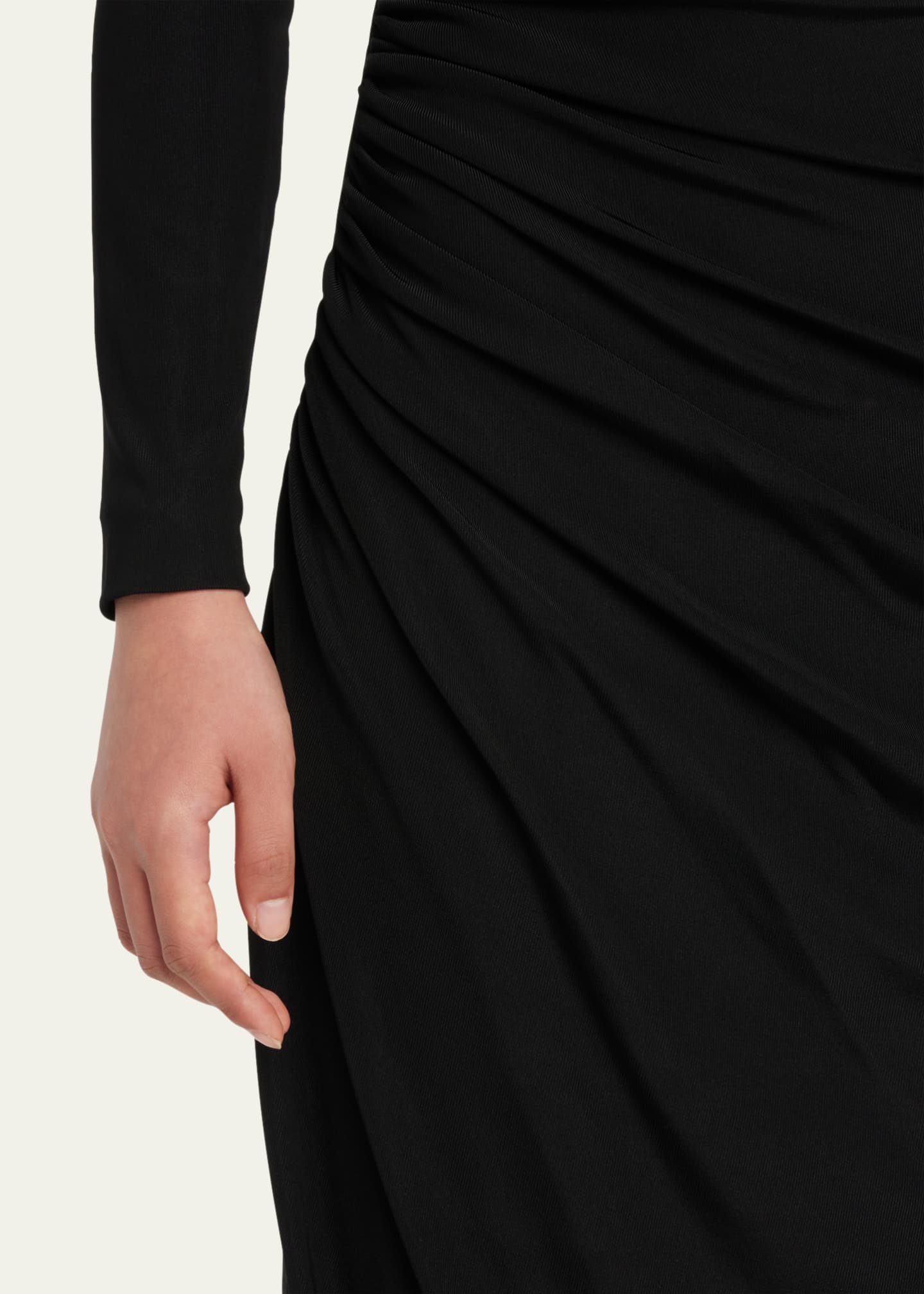 Bello Ruched Jersey Column Gown
