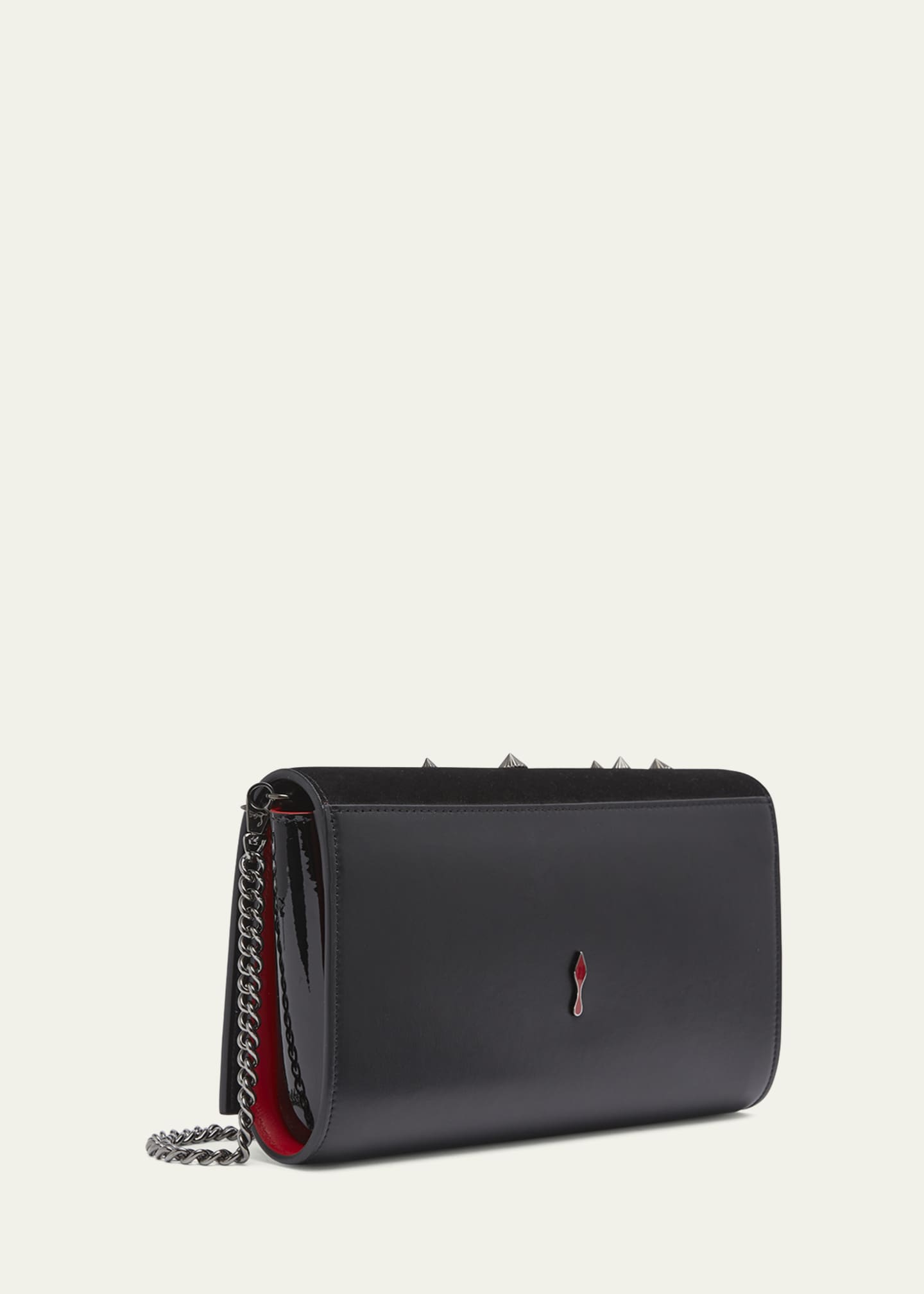 Christian Louboutin Clutch Paloma Spike Black Leather Shoulder Bag