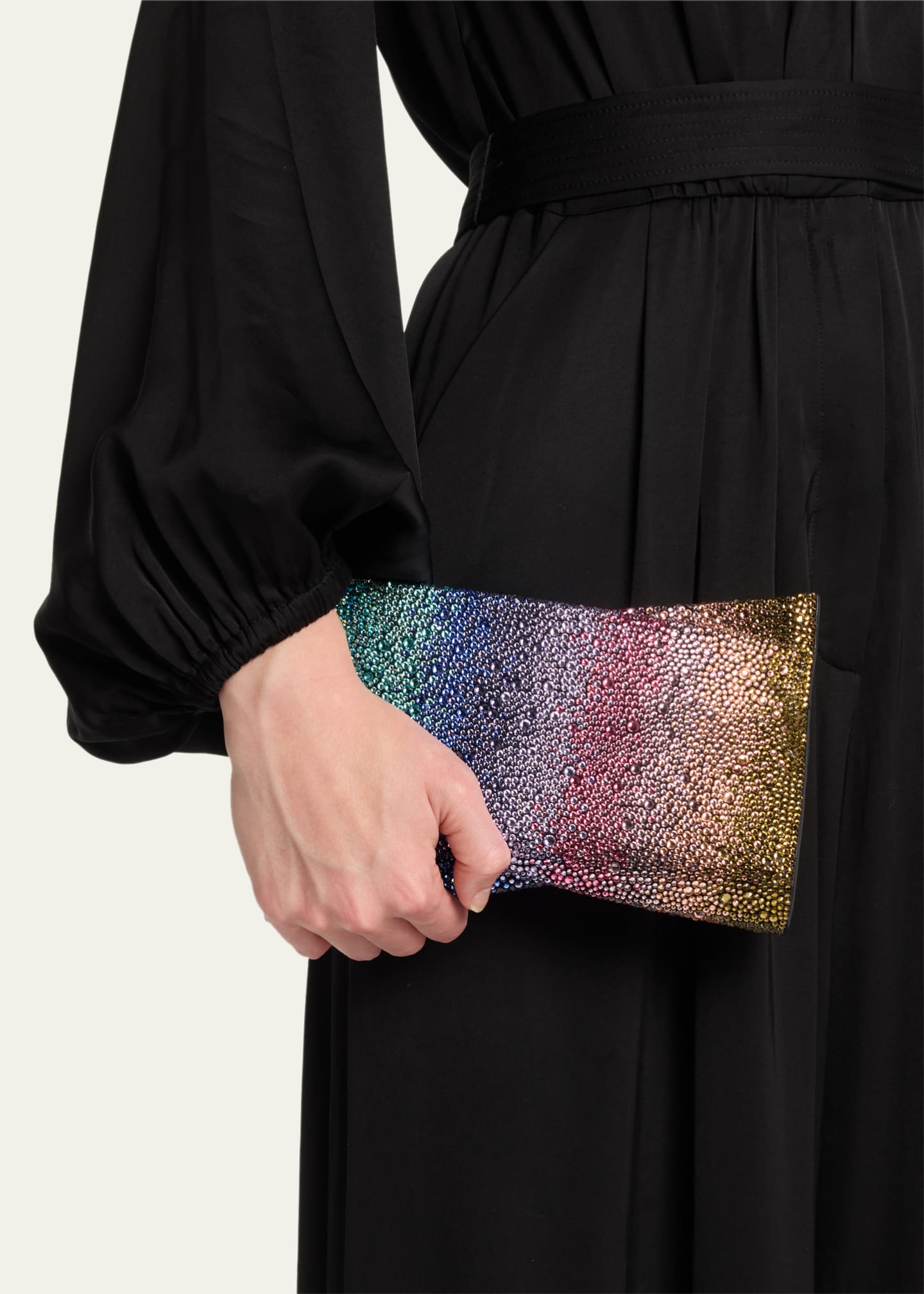 Christian Louboutin Loubitwist Small Rainbow Strass Clutch Bag