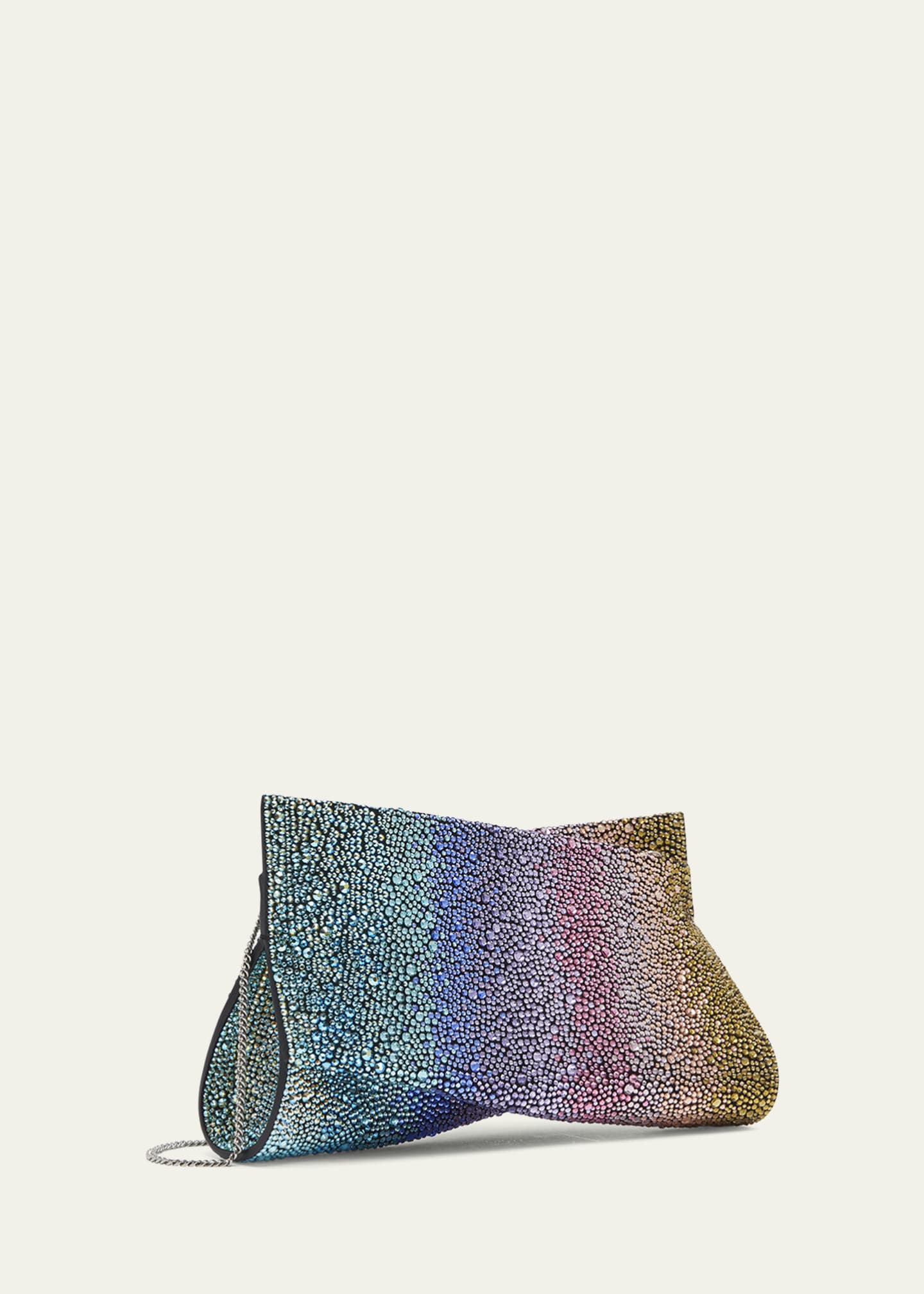 Christian Louboutin Loubitwist Small Rainbow Strass Clutch Bag