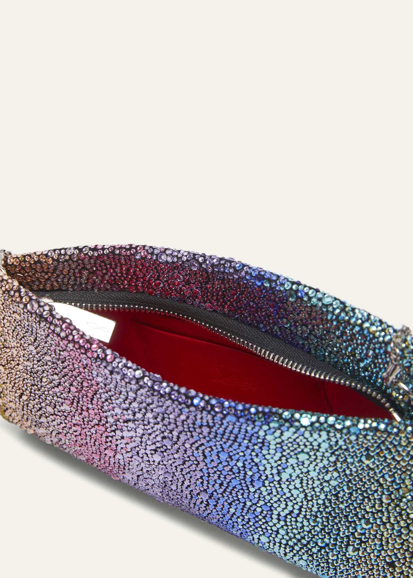 Christian Louboutin Loubitwist Small Cluctch in Rainbow Strass