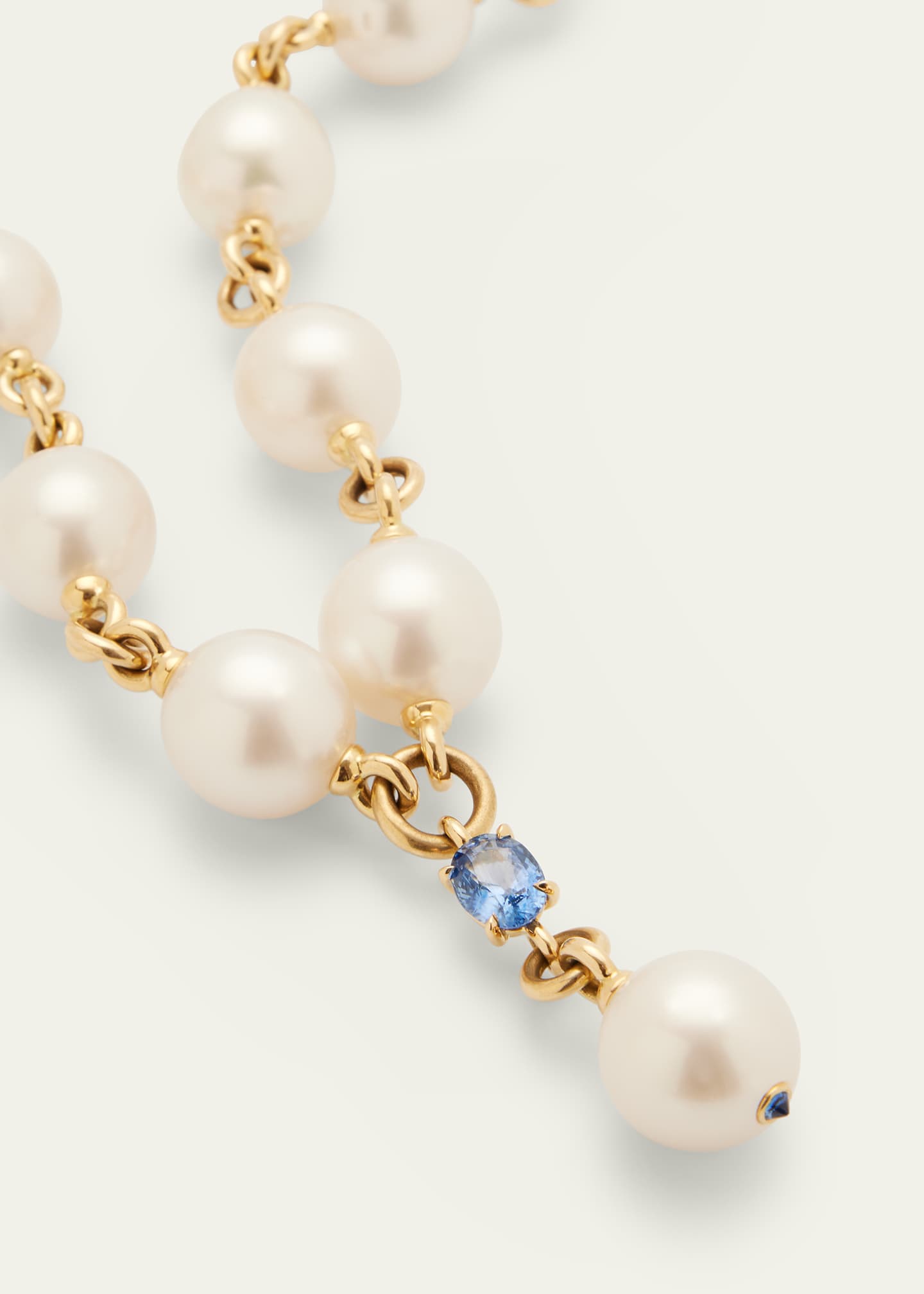 Verdura South Sea Pearl and Sapphire Y-Necklace Image 3 of 4