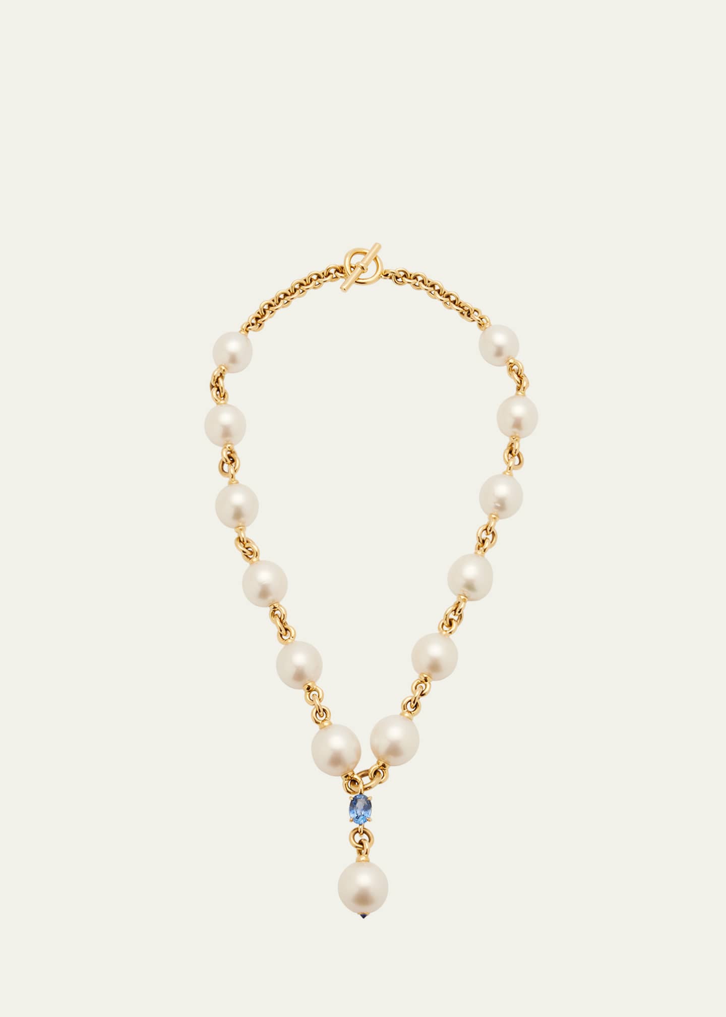 Verdura South Sea Pearl and Sapphire Y-Necklace Image 1 of 4
