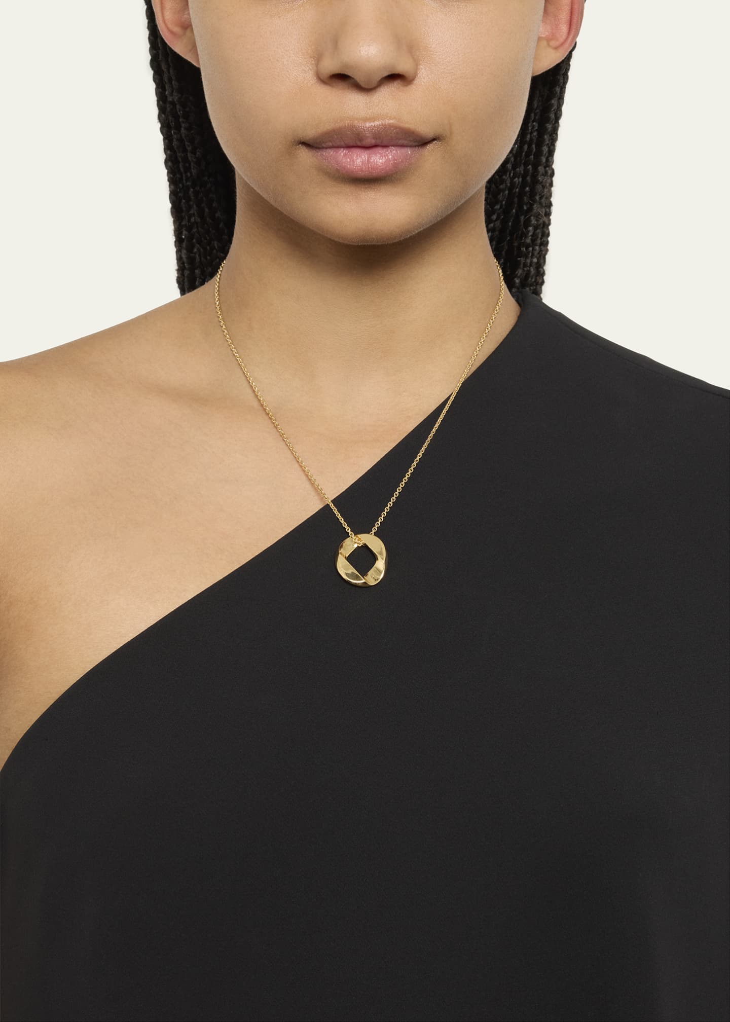 Verdura 18k Yellow Gold Curb Link Pendant Necklace Image 2 of 4