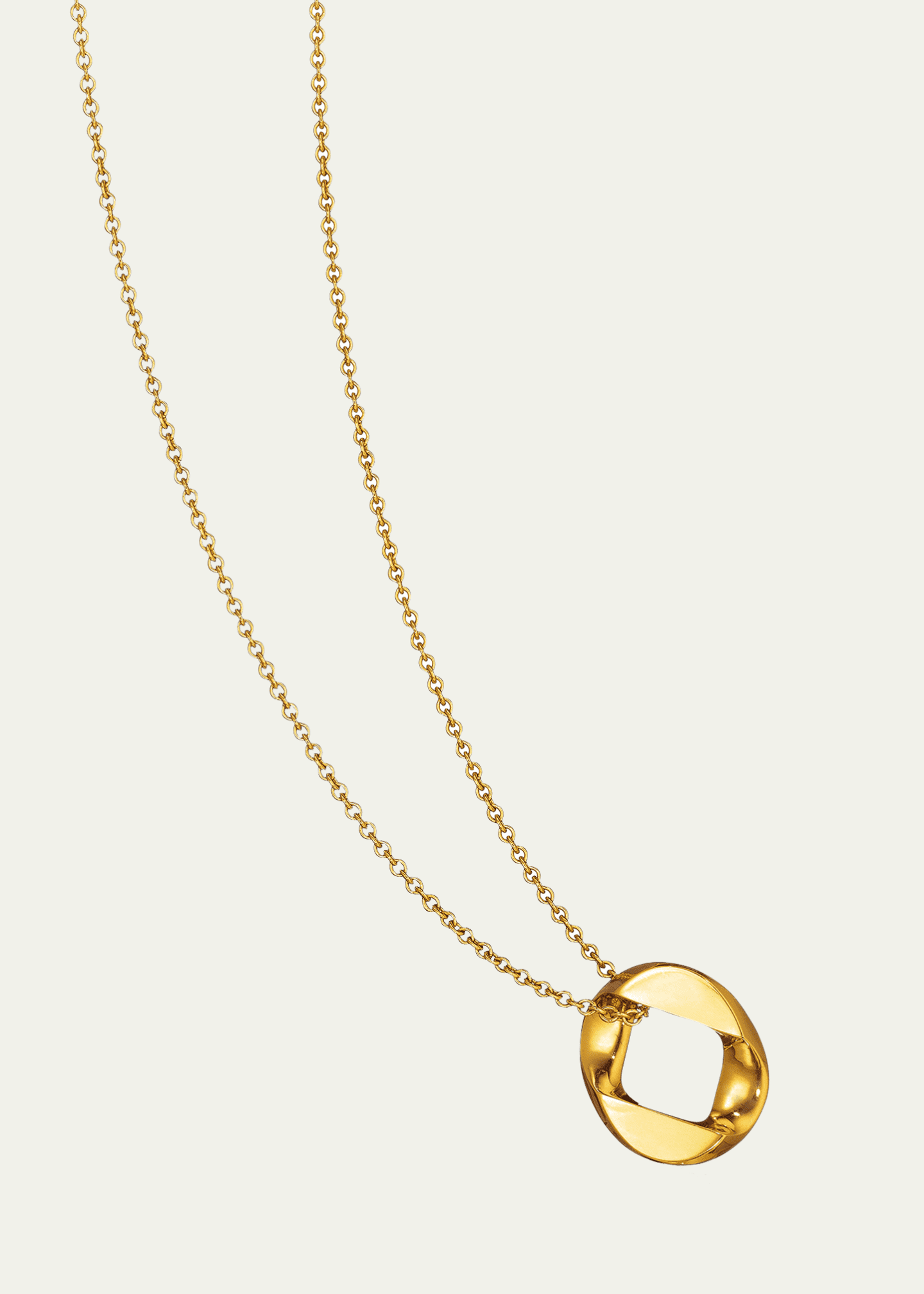 Verdura 18k Yellow Gold Curb Link Pendant Necklace Image 3 of 4