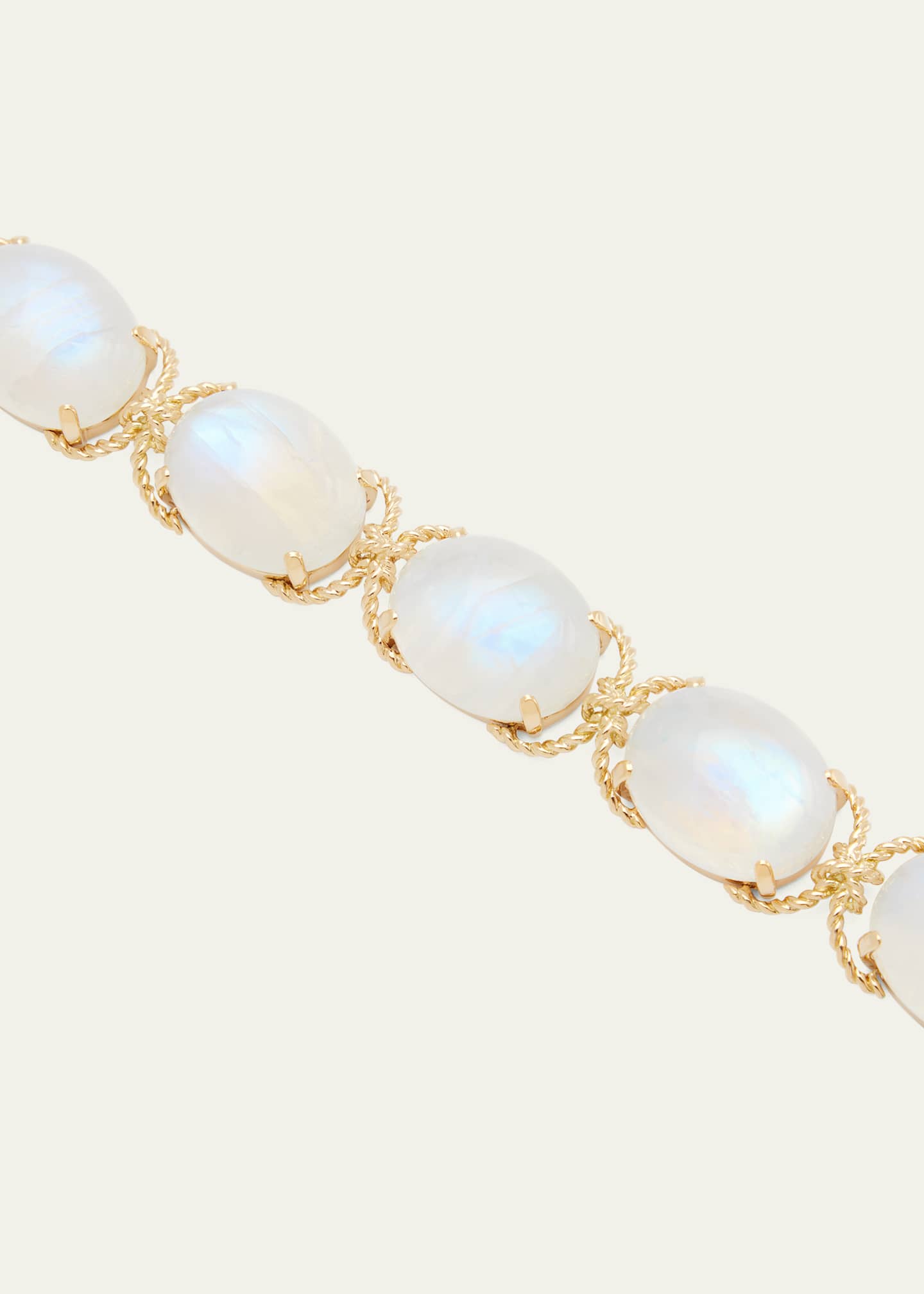 Verdura Rainbow Moonstone Gold Rope Pebble Bracelet Image 3 of 4