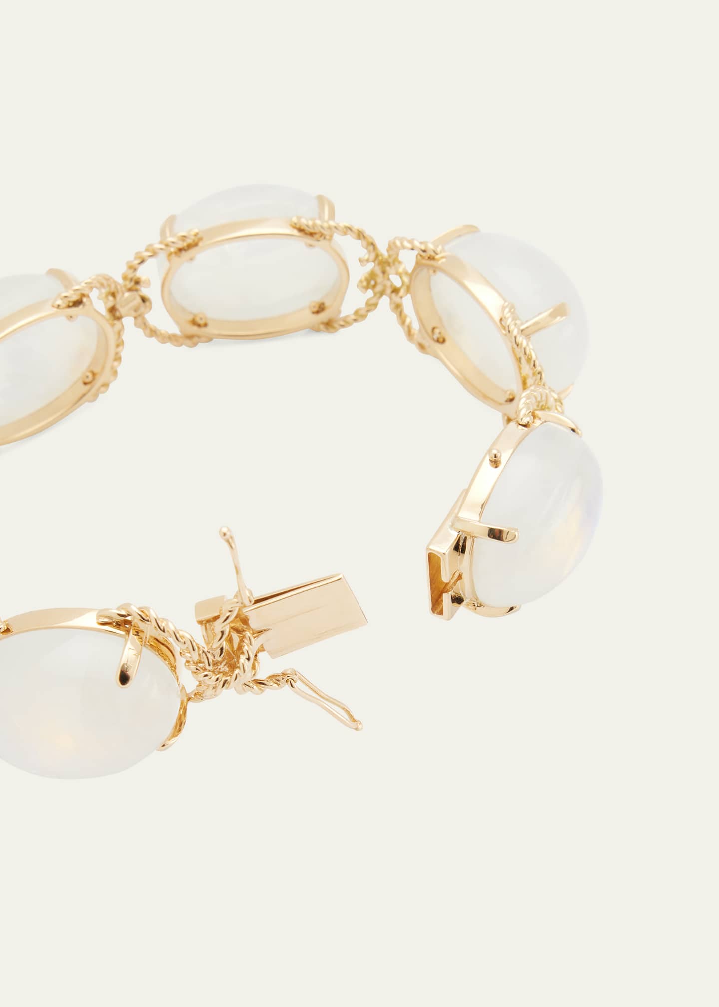 Verdura Rainbow Moonstone Gold Rope Pebble Bracelet Image 4 of 4